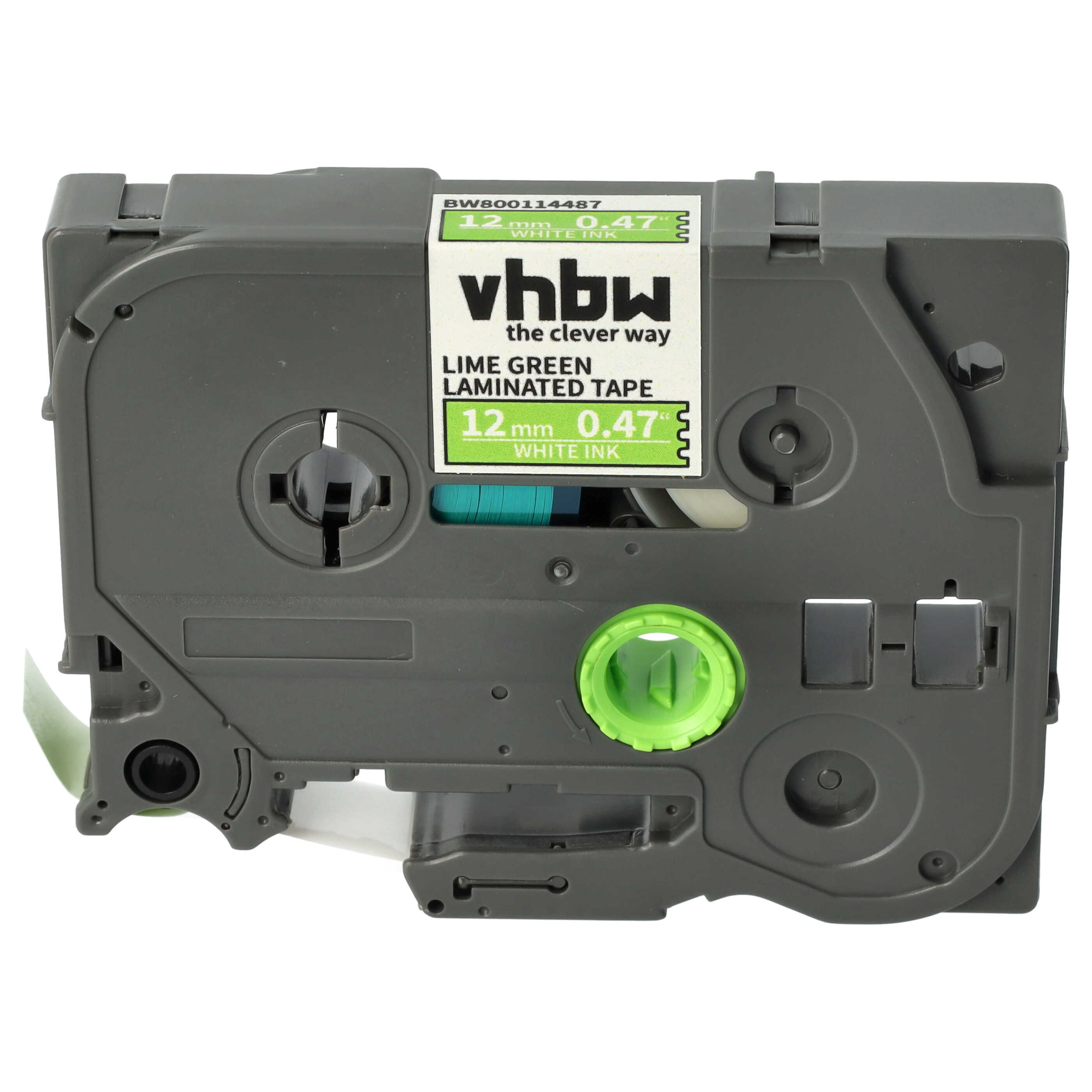 Cassetta nastro sostituisce Brother TZ-MQG35, TZE-MQG35 per etichettatrice Brother 12mm bianco su verde chiaro
