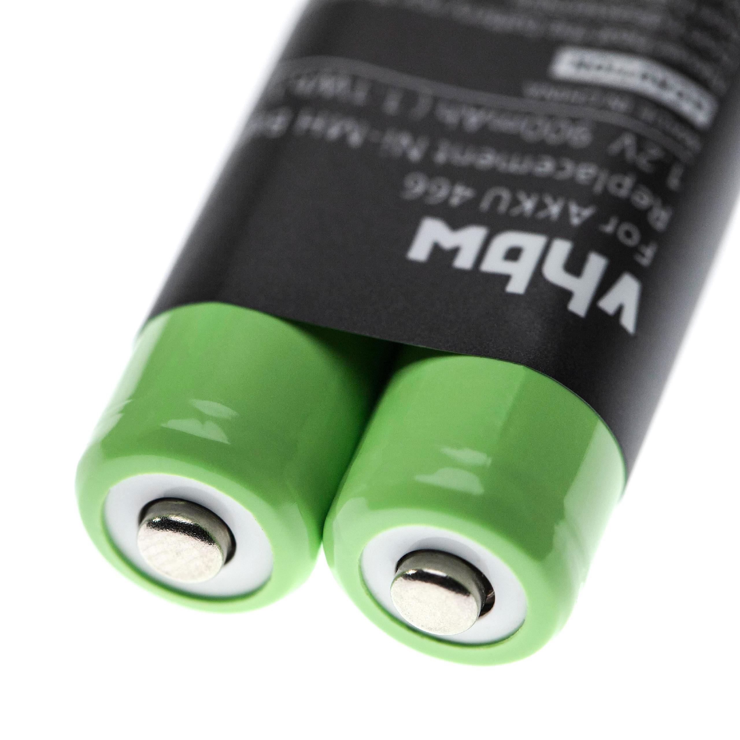 Batterie remplace Grundig GZS2100, 466 pour dictaphone - 900mAh 1,2V NiMH