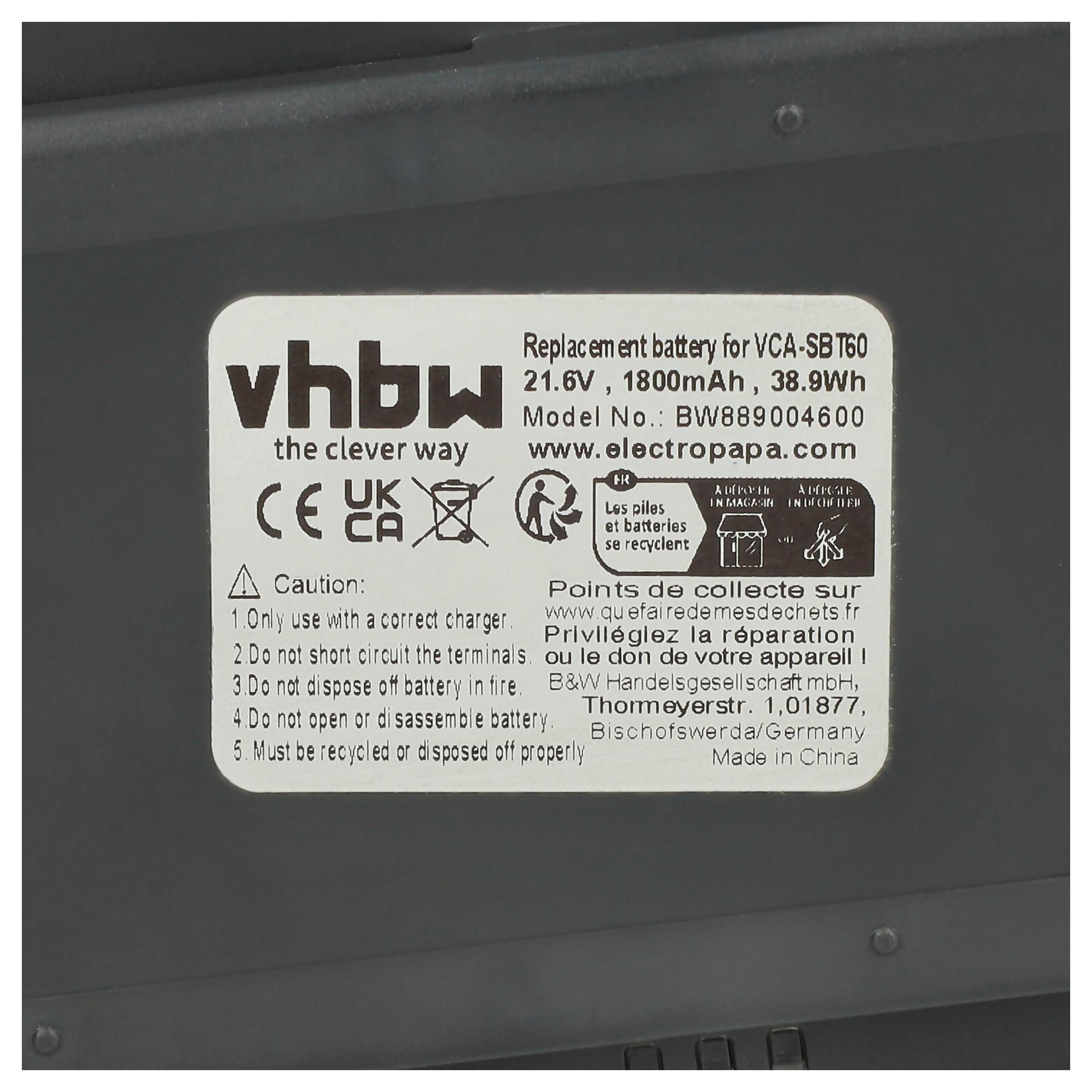 Akumulator do odkurzacza Samsung zamiennik Samsung 8806092219397, VCA-SBTA60 - 1800mAh 21,6V Li-Ion