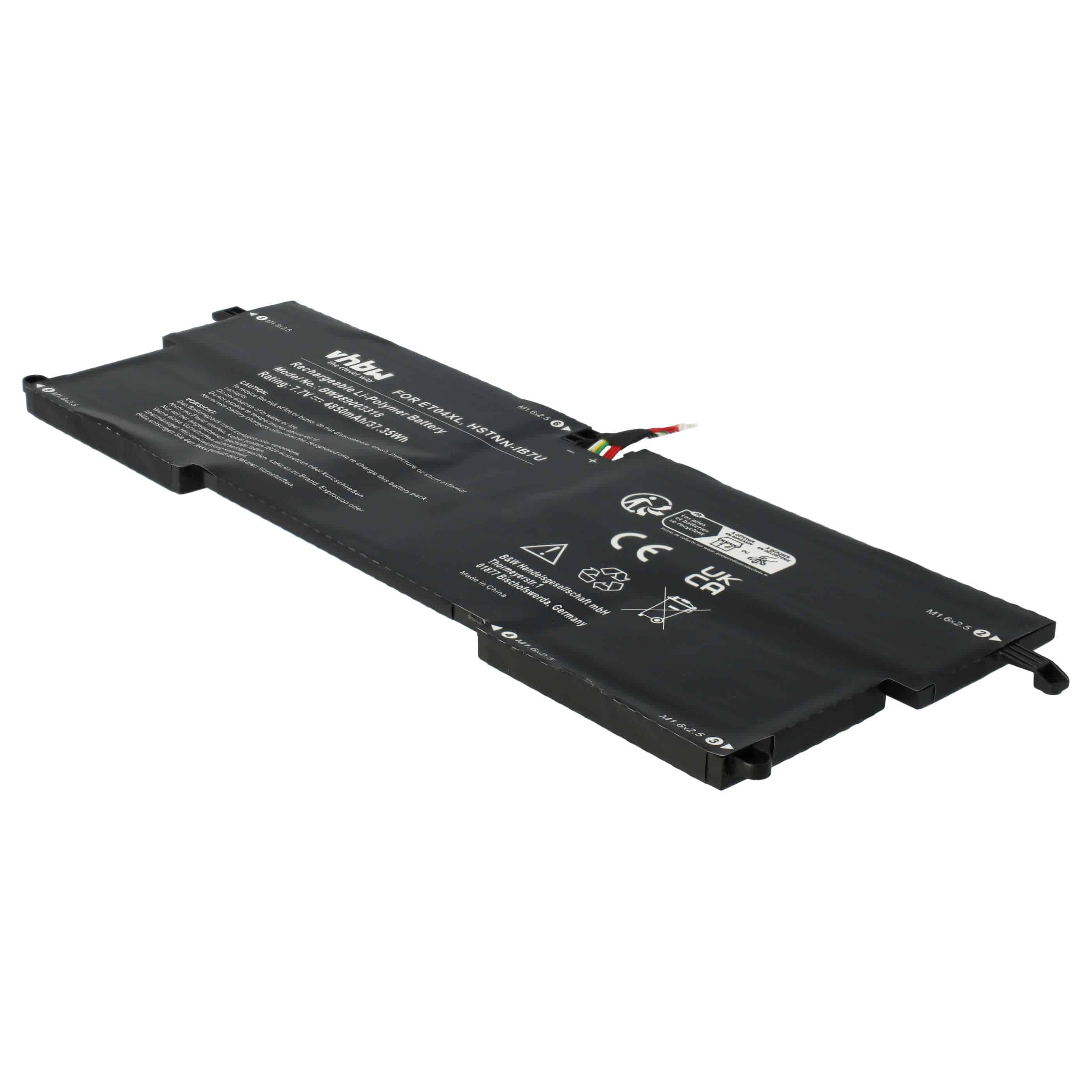 Notebook-Akku als Ersatz für HP ET04049XL, 915030-171, 915191-855, 915030-1C1 - 4850mAh 7,7V Li-Polymer