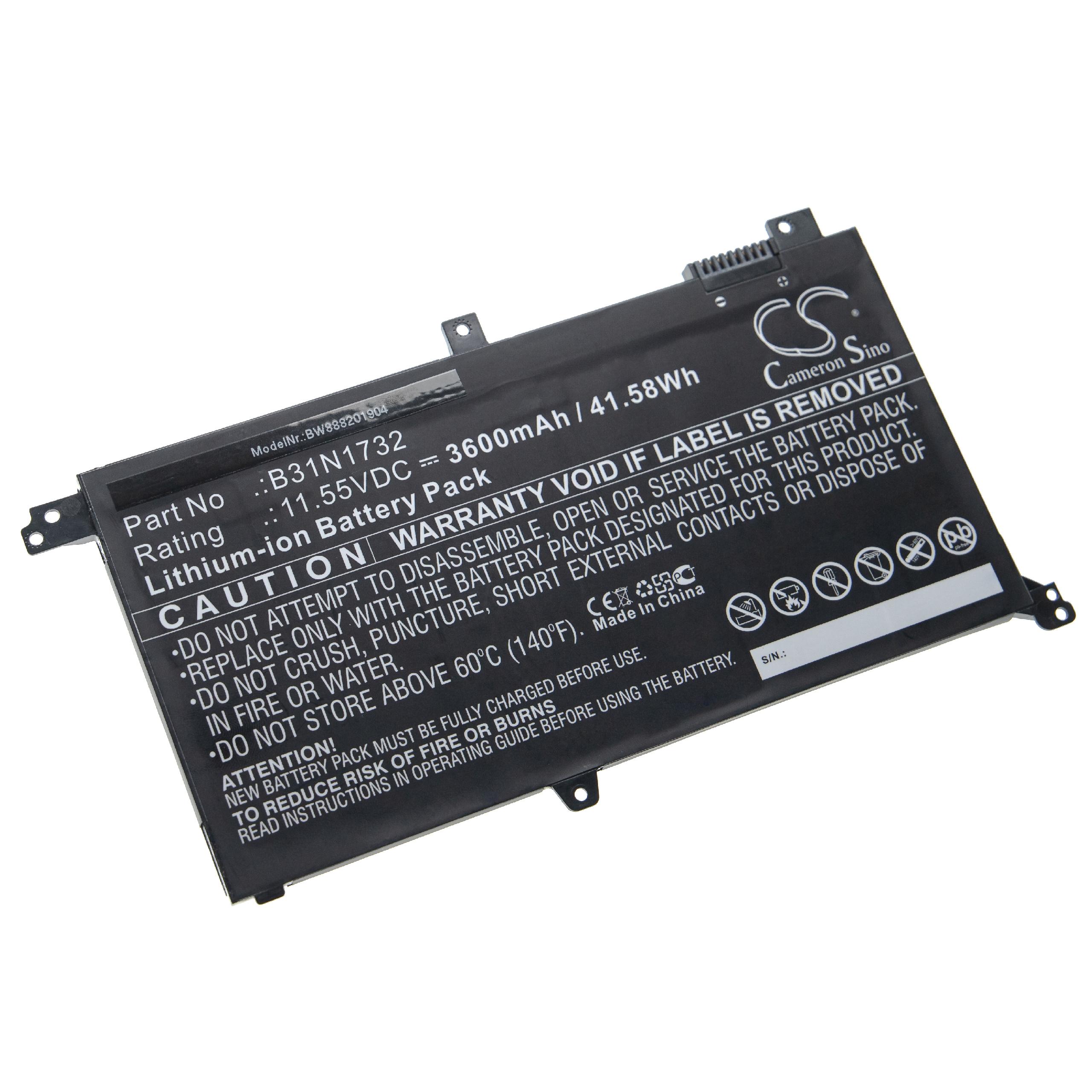 Batteria sostituisce Asus 0B200-02960000, B31N1732, 0B200-02960400 per notebook Asus - 3600mAh 11,55V Li-Ion