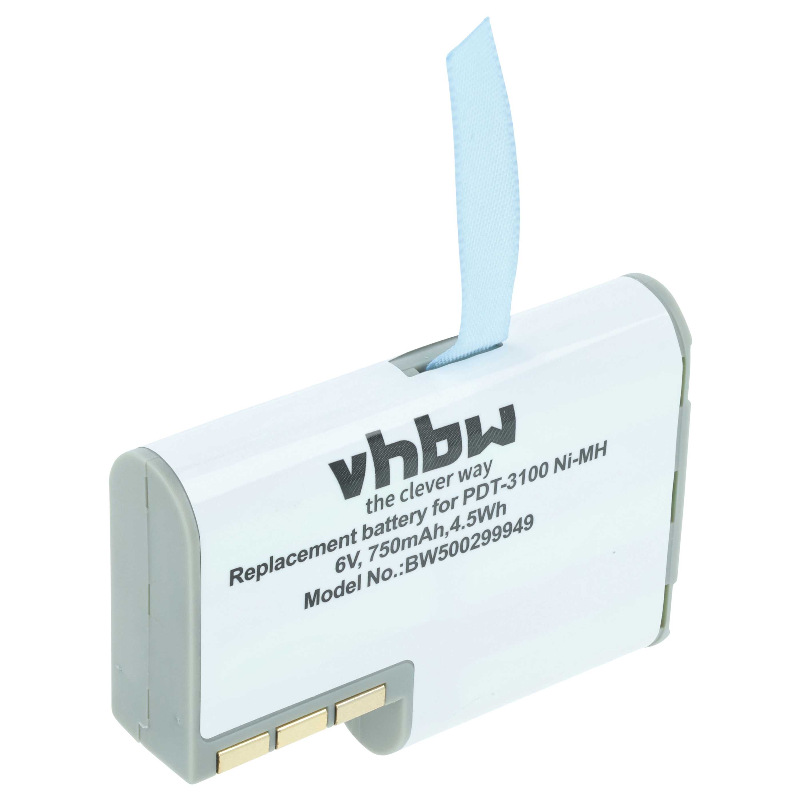 Batería reemplaza Symbol 50-14000-0, 21-36897-02 para escáner código de barras (750 mAh, 6 V, NiMH)