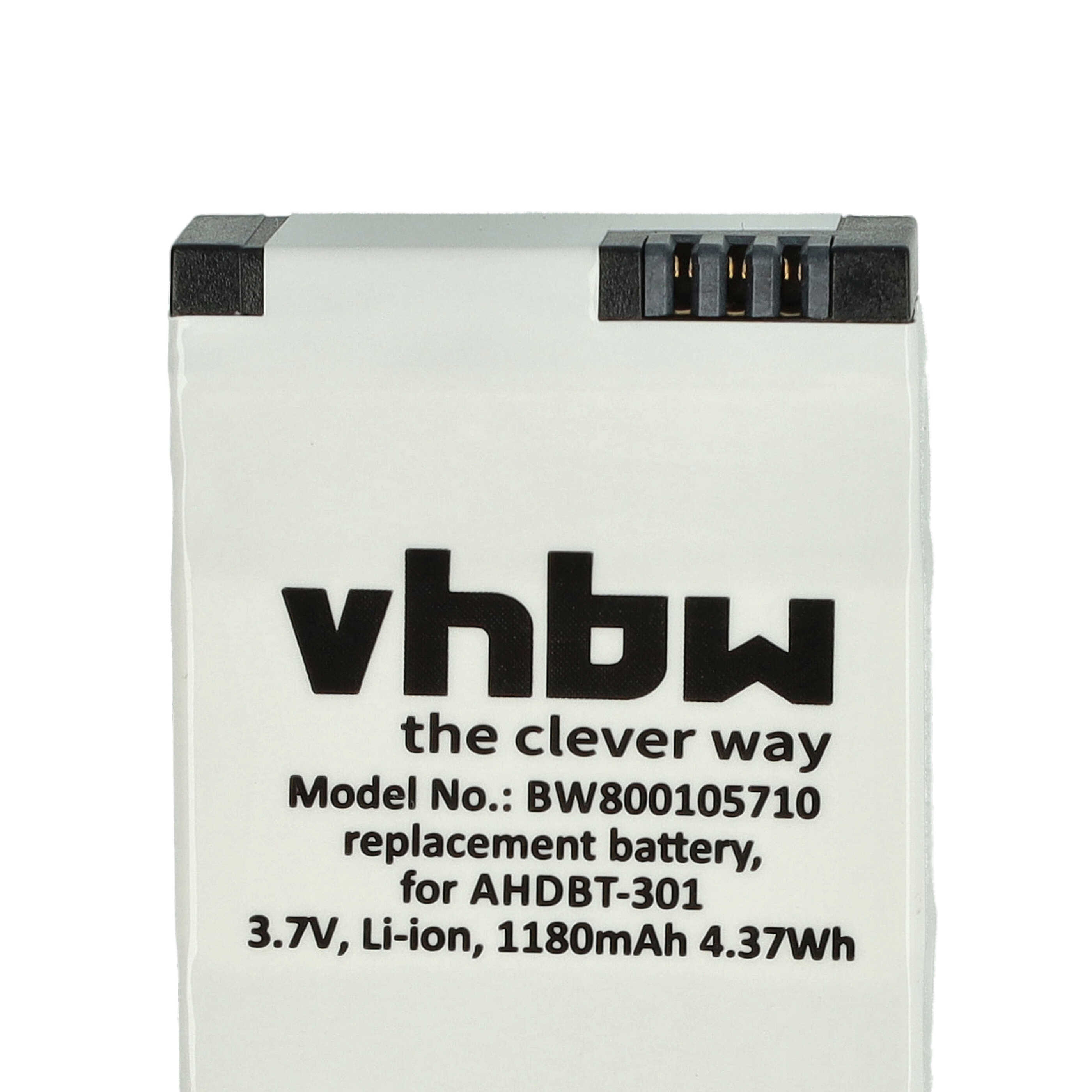 Videocamera 2x Battery replaces GoPro 1ICP7/26/33-2, 601-00724-00ACHDHN-301 - 1180 mAh 3.7 V Li-polymer