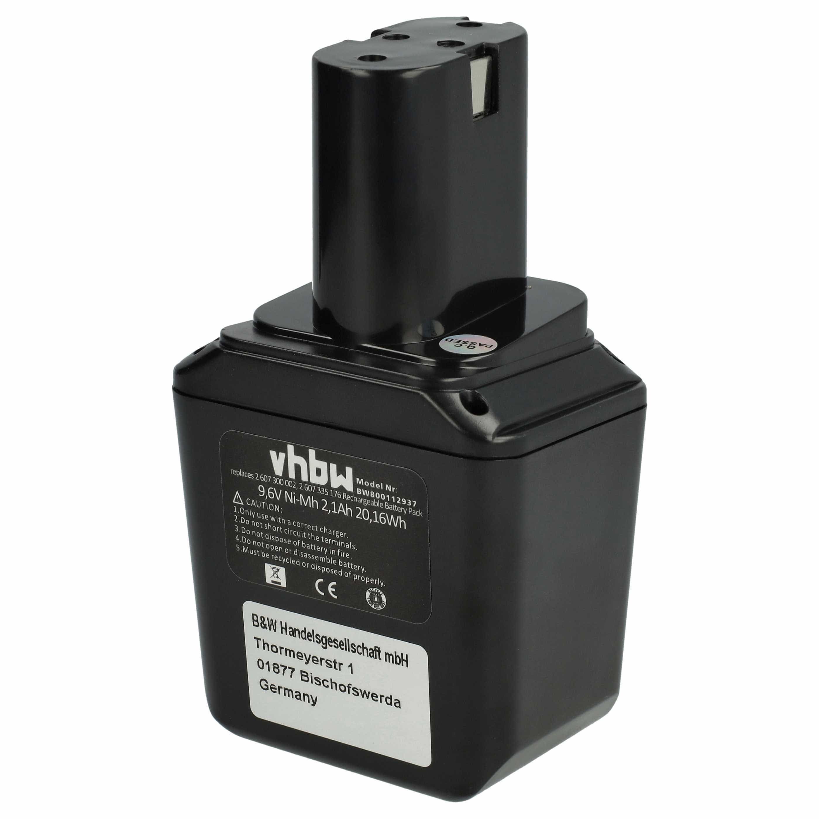 Battery replaces Bosch 2607300002, 2607335012, 26073000002 Electric Power Tool - 2100 mAh, 9.6 V, NiMH