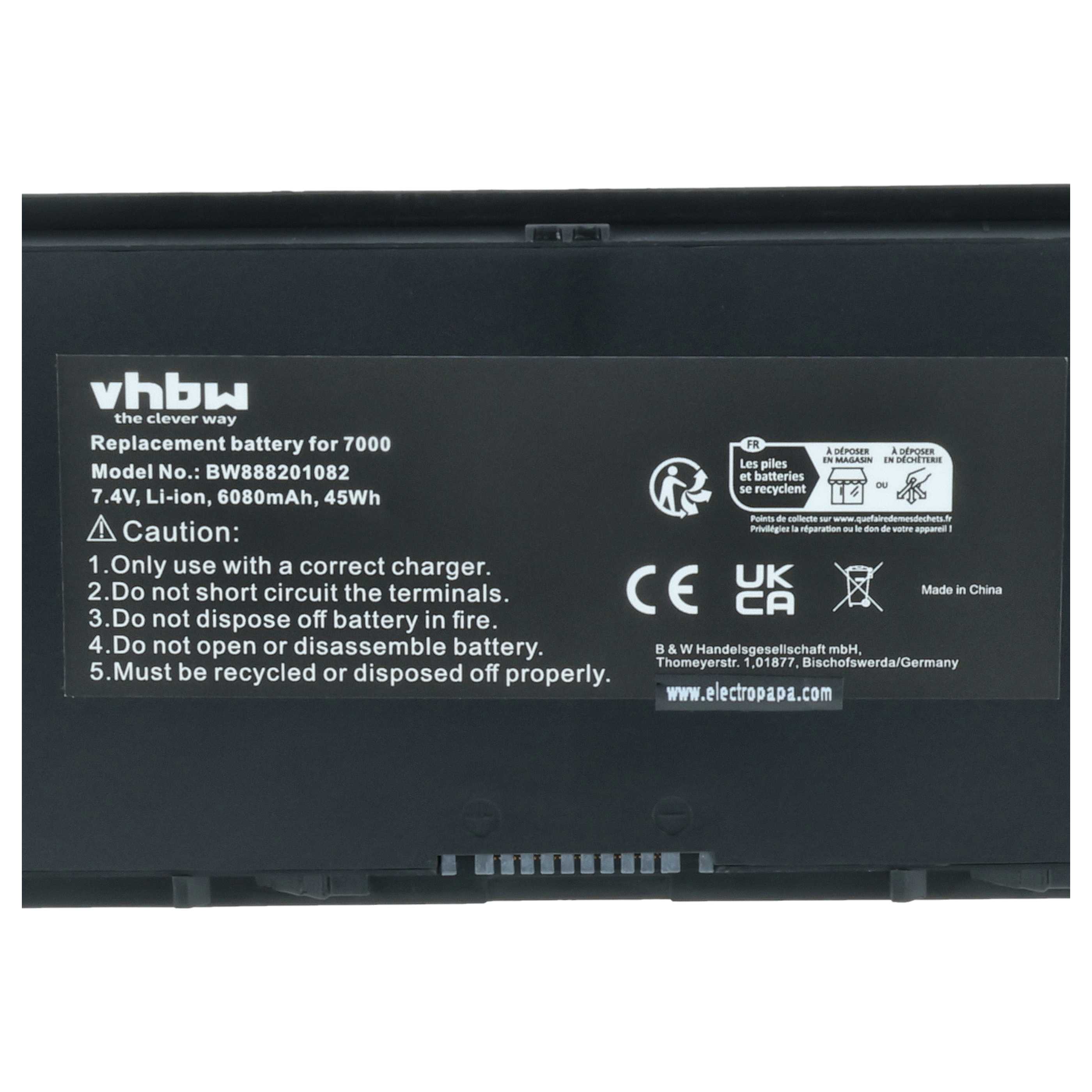 Akumulator do laptopa zamiennik Dell PFXCR, F38HT, 451-BBFY, 34GKR, 451-BBFT - 6080 mAh 7,4 V Li-Ion, czarny