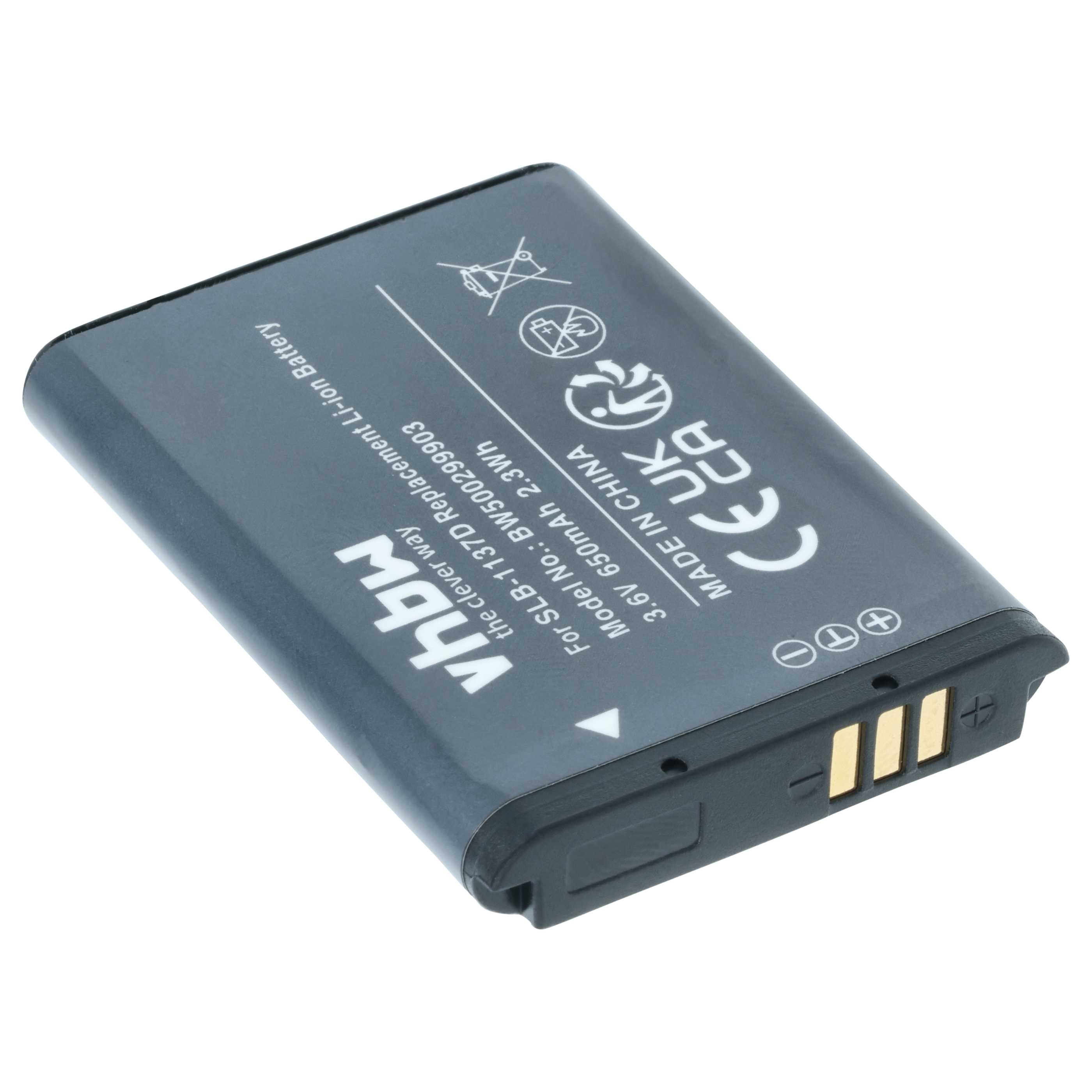 Batteria sostituisce Samsung SLB-1137d per fotocamera - 750mAh 3,6V Li-Ion