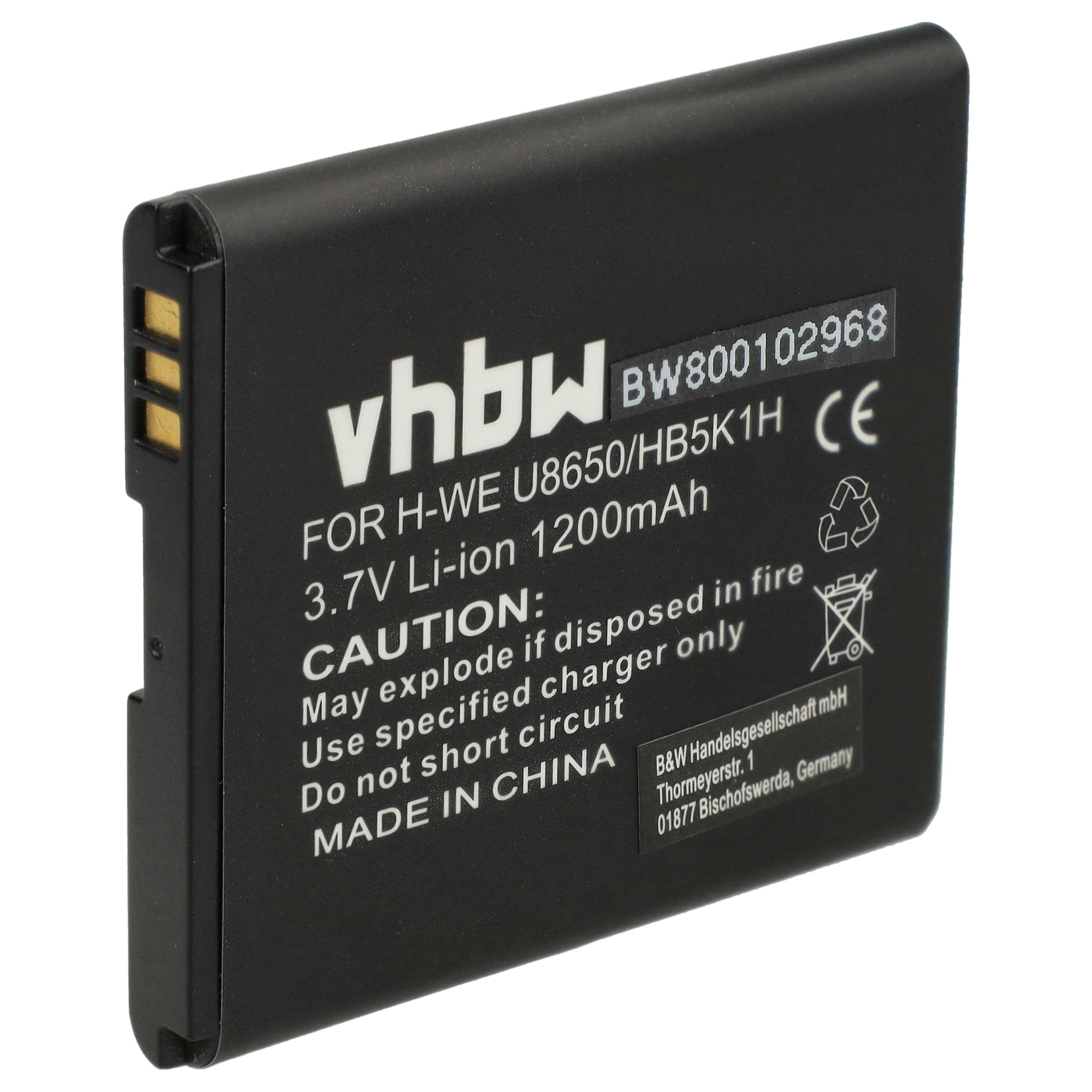 Batteria sostituisce Huawei HB5K1H per cellulare Huawei - 1200mAh 3,7V Li-Ion