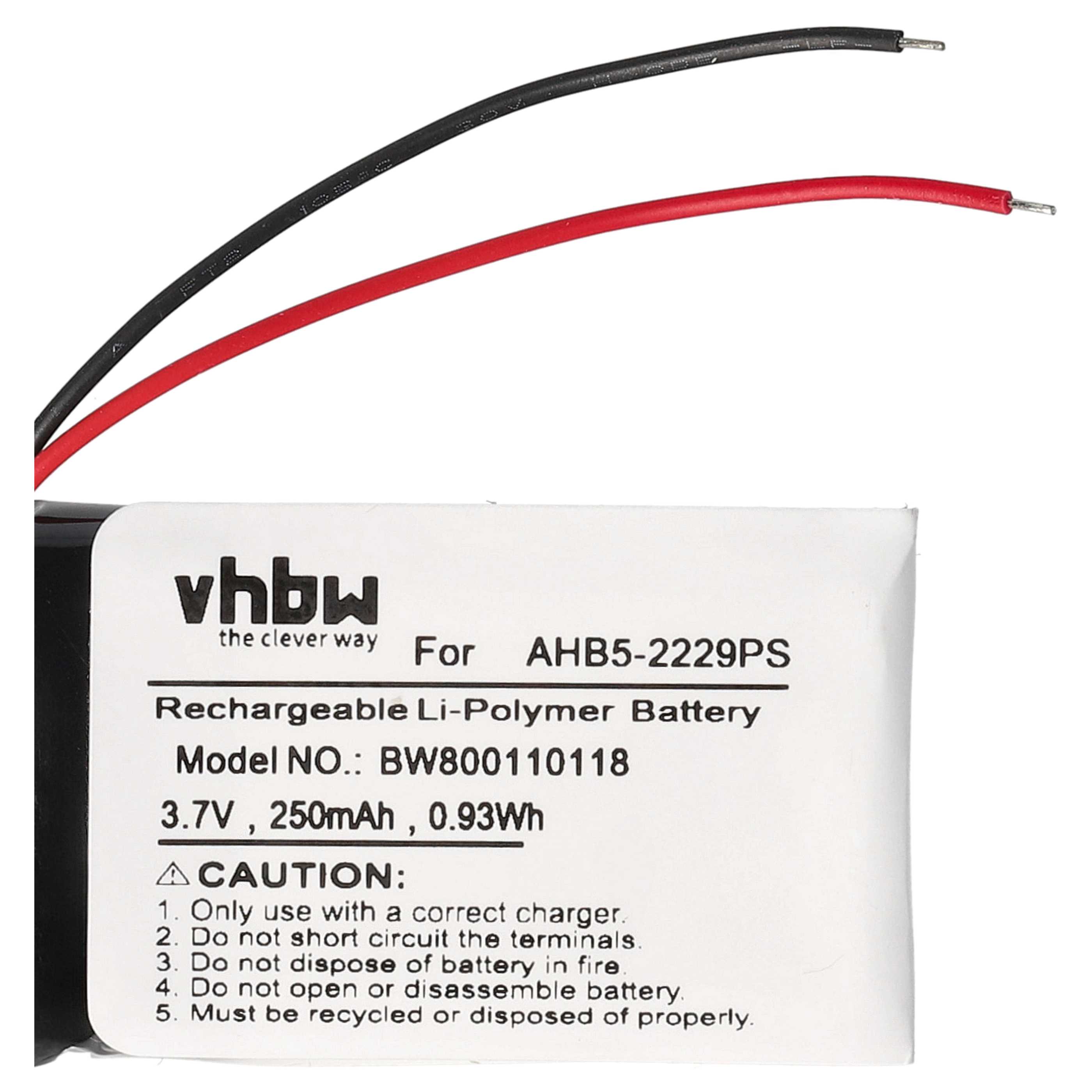 Akumulator do słuchawek bezprzewodowych zamiennik AHB5-2229PS - 250 mAh 3,7 V LiPo