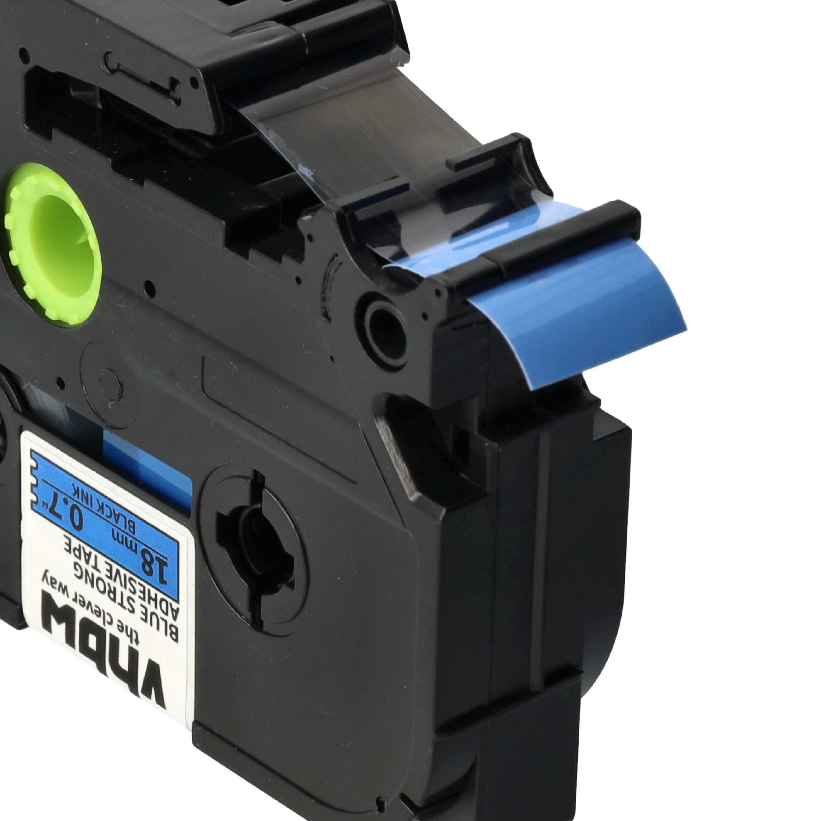 Label Tape replaces Brother TZE-S541 - 18 mm Black to Blue, Extra Stark