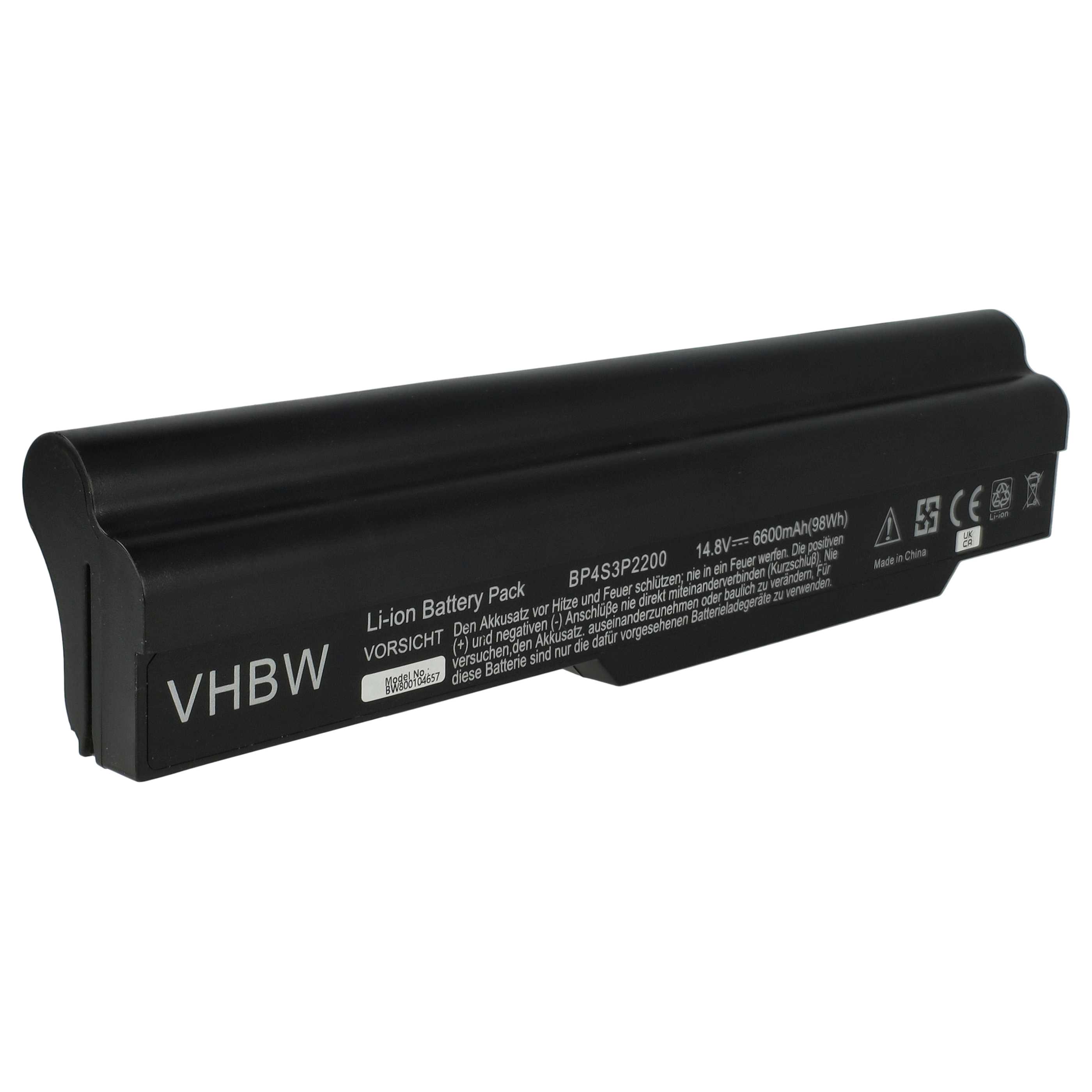 Batería reemplaza Medion 40026030, 40026032(HYB) para notebook Hasee - 6600 mAh 14,8 V Li-Ion negro