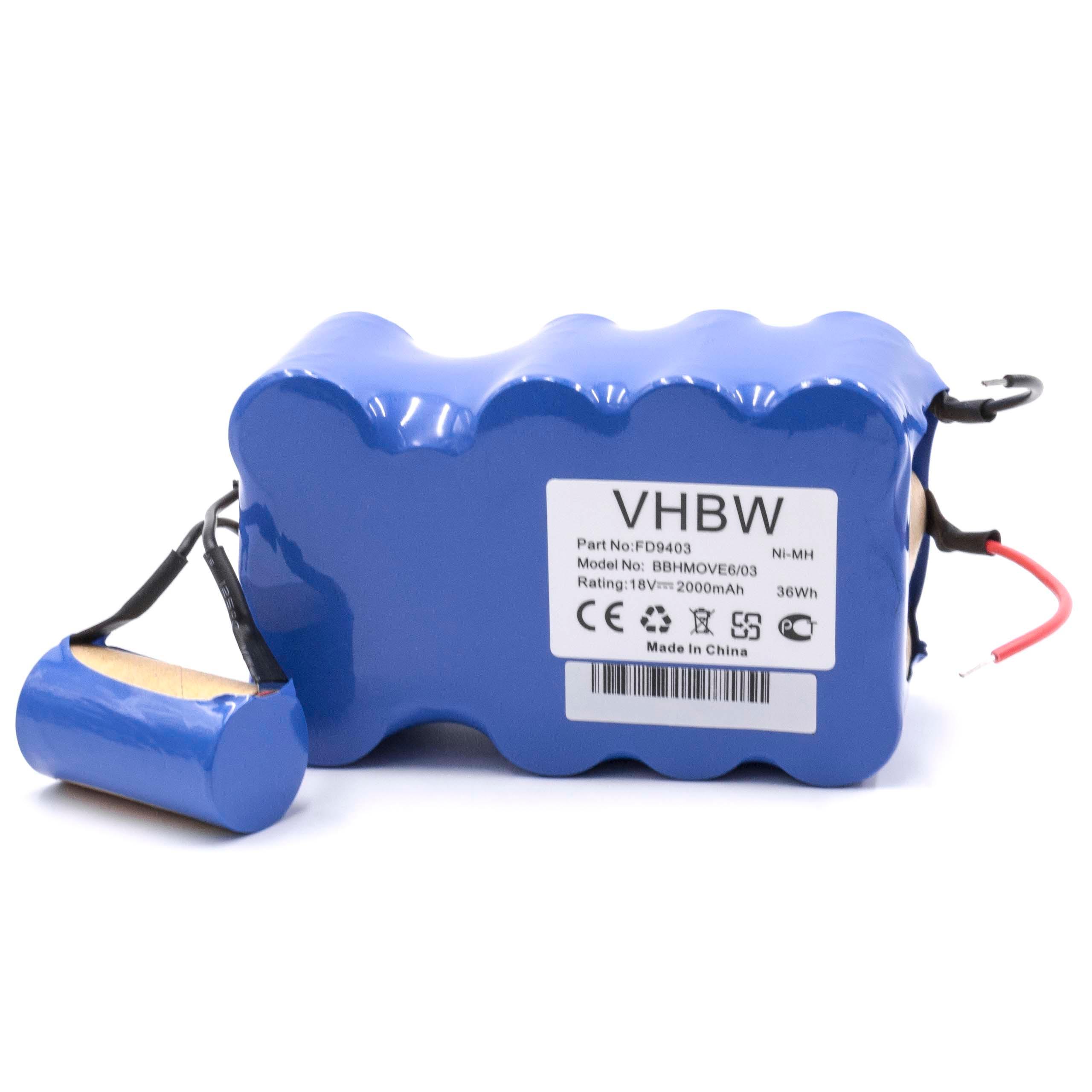 Batteria sostituisce Bosch 751993, FD9403, 100W + 10W, FD9403 per aspirapolvere Bosch - 2000mAh 18V NiMH