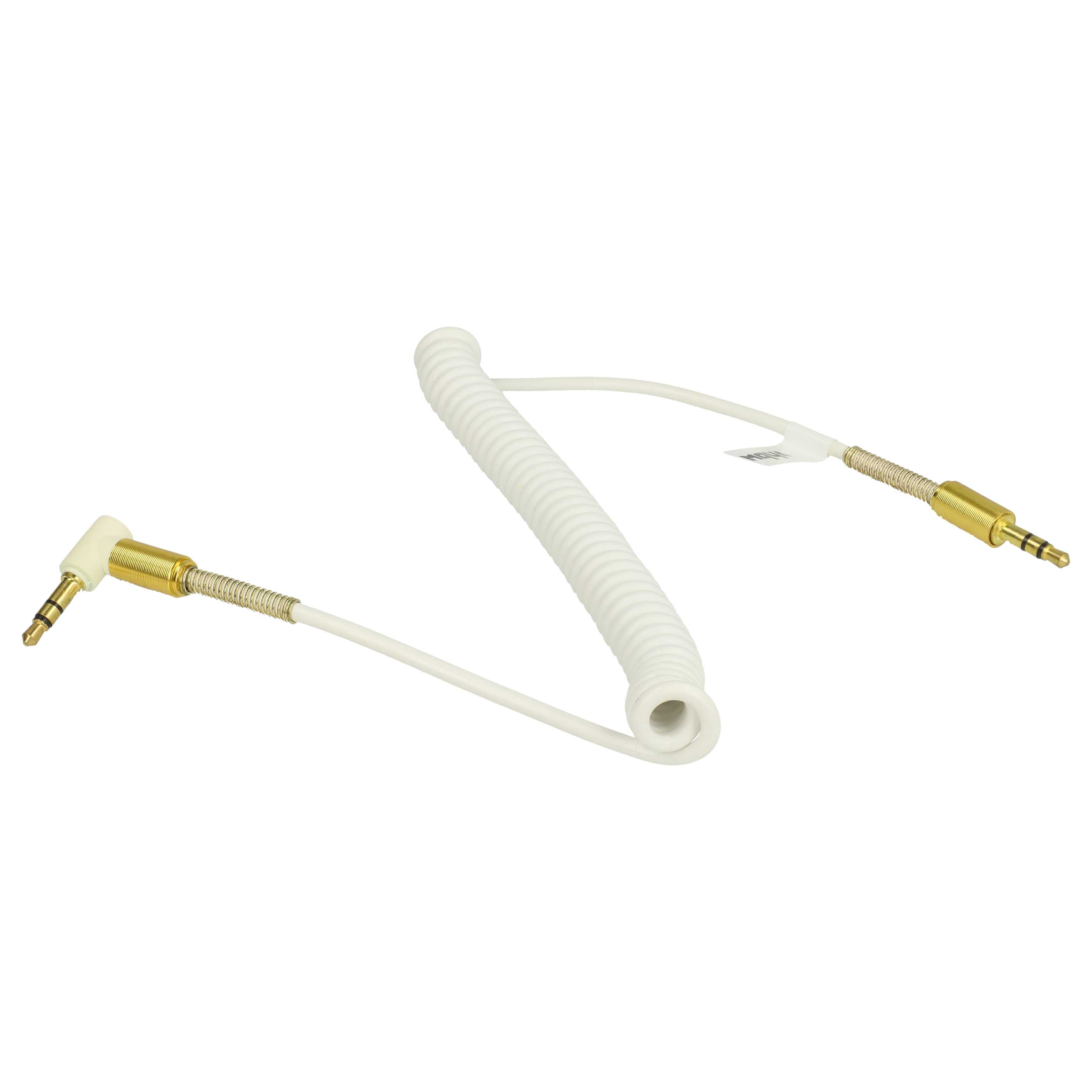 Audio Adapterkabel für diverse Geräte - Von 3,5 mm auf 3,5 mm Klinkenstecker, gewinkelt, gold, weiß