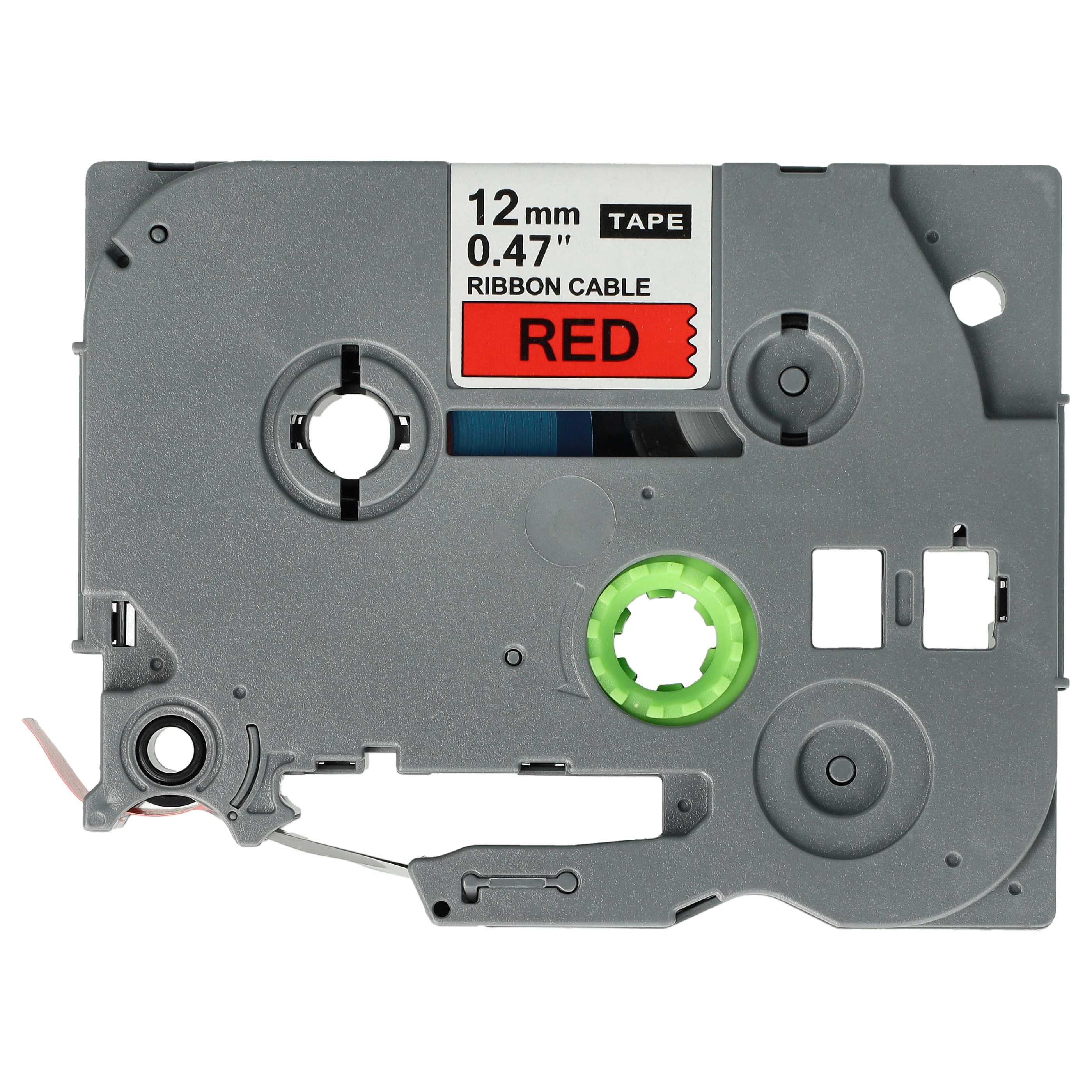 Label Tape as Replacement for Brother TZ-FX431, TZE-FX431, TZFX431, TZeFX431 - 12 mm Black to Red, Flexible