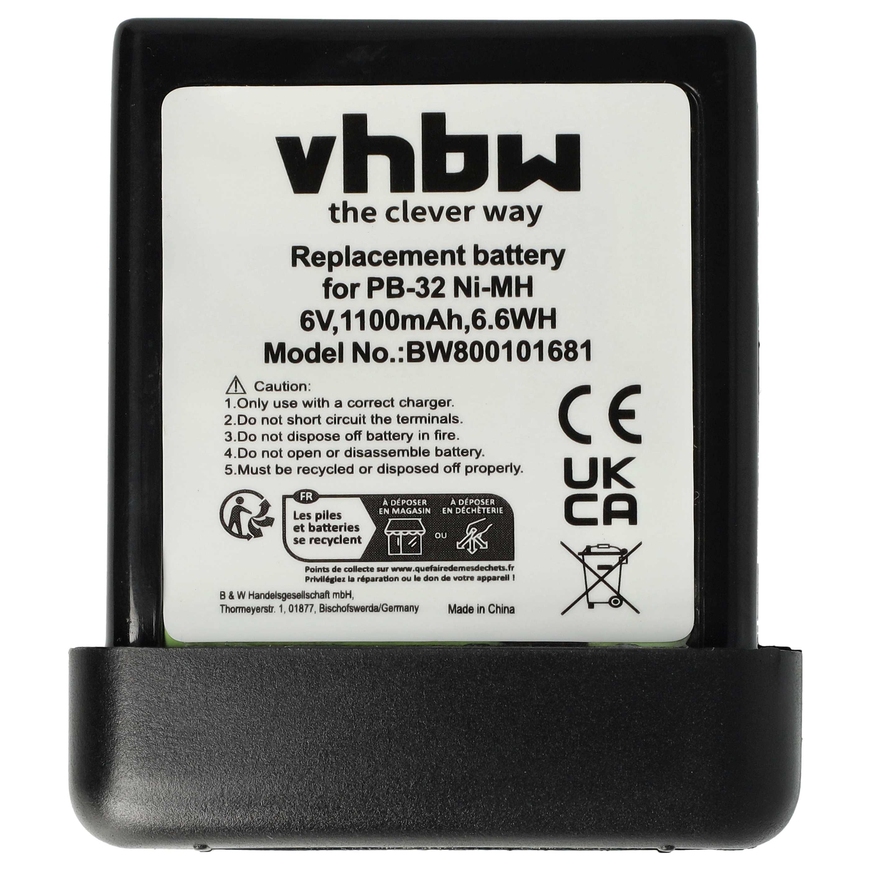 Radio 5x Battery replaces Kenwood PB-32, PB-32H, PB-33, PB-34 - 1100 mAh 6 V NiMH