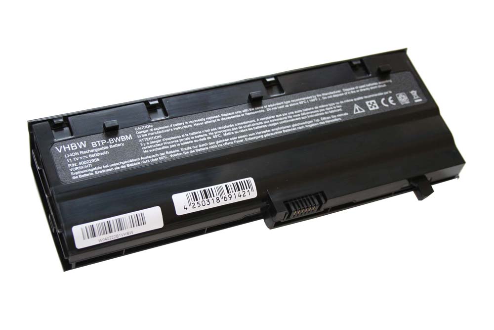 Batería reemplaza Medion 40024623, 40022954, 40022955 para notebook Medion - 6600 mAh 11,1 V Li-Ion negro