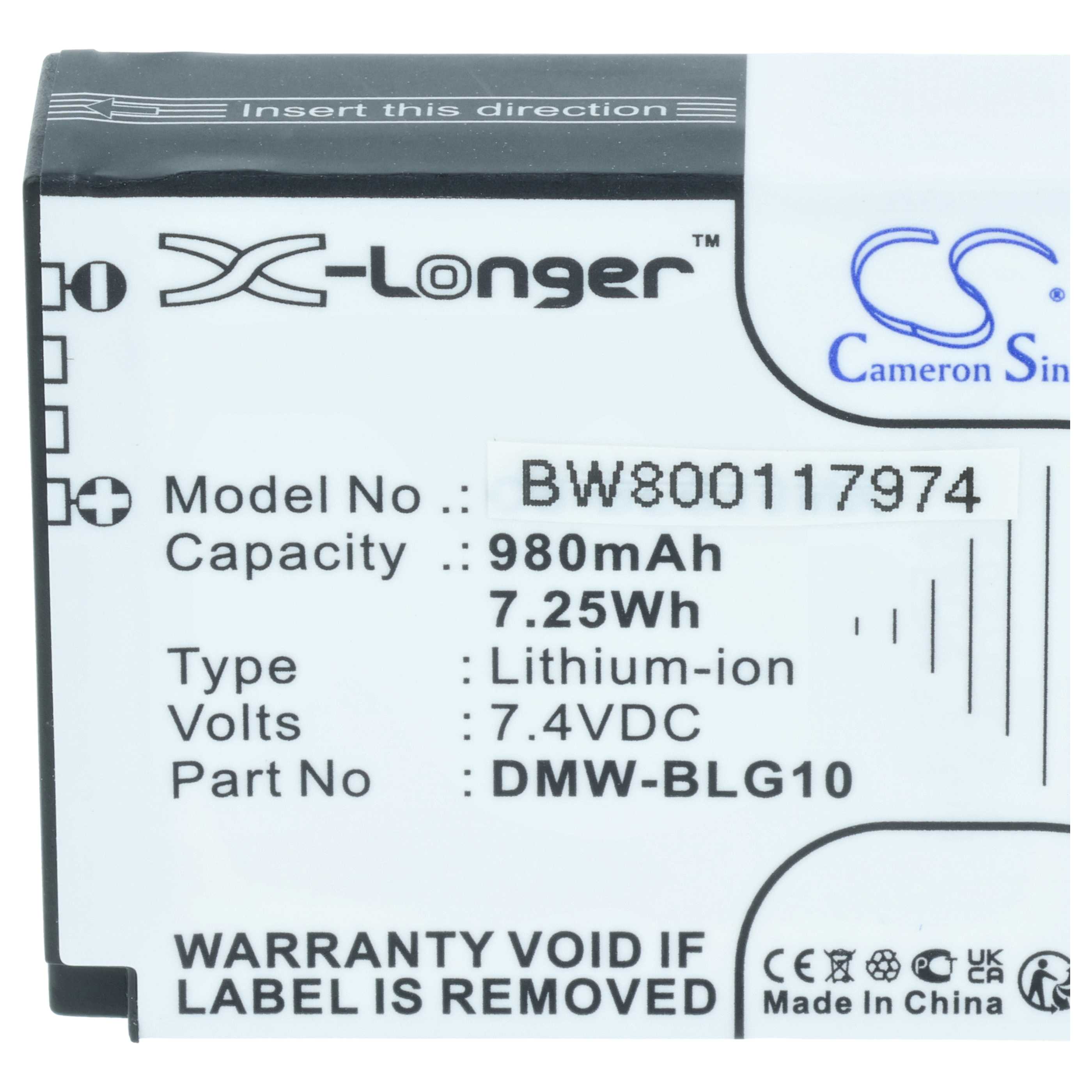 Kamera-Akku (2 Stück) als Ersatz für Leica BP-DC15E, BP-DC15 für Leica - 980mAh 7,4V Li-Ion