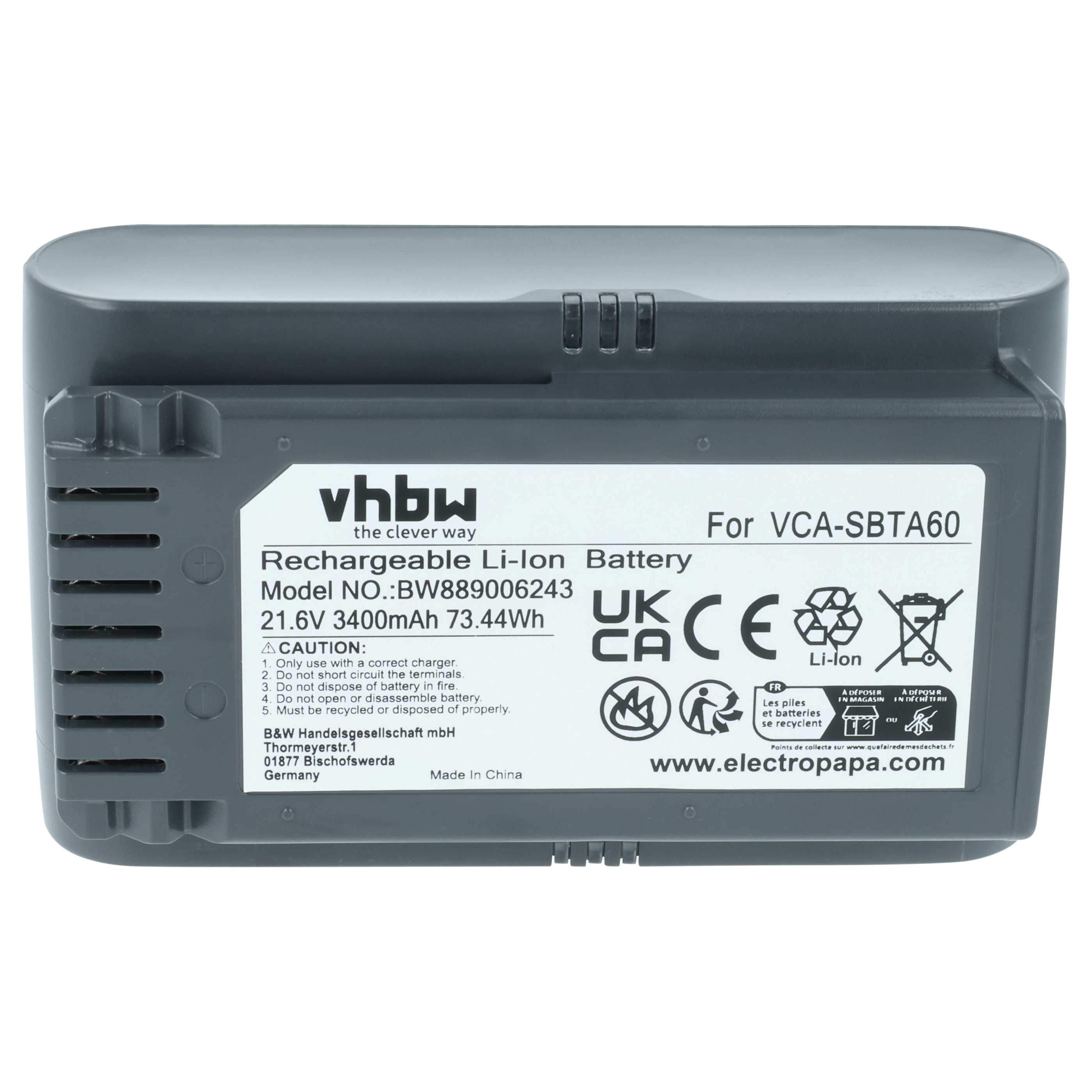 Akumulator do odkurzacza Samsung zamiennik Samsung 8806092219397, VCA-SBTA60 - 3,4 Ah 21,6V Li-Ion