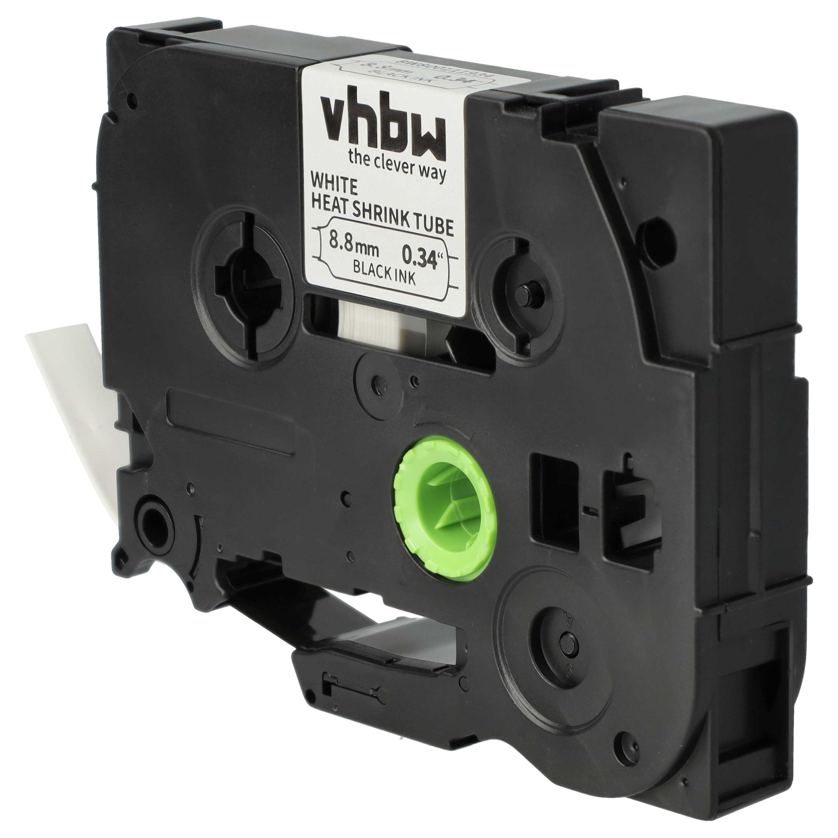 5x Label Tape replaces Brother HSE-221 - Black to White, Heat Shrink Tape, 8.8 mm