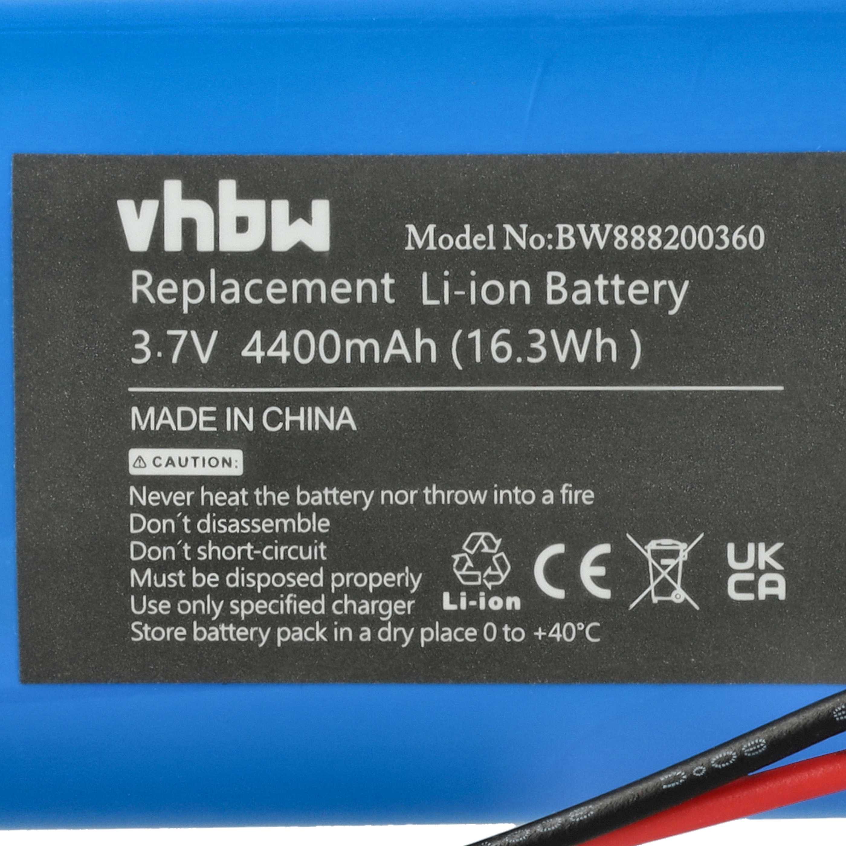 Batería reemplaza Sigor 4508401 para lámpara Zafferano - 4400 mAh 3,7 V Li-Ion
