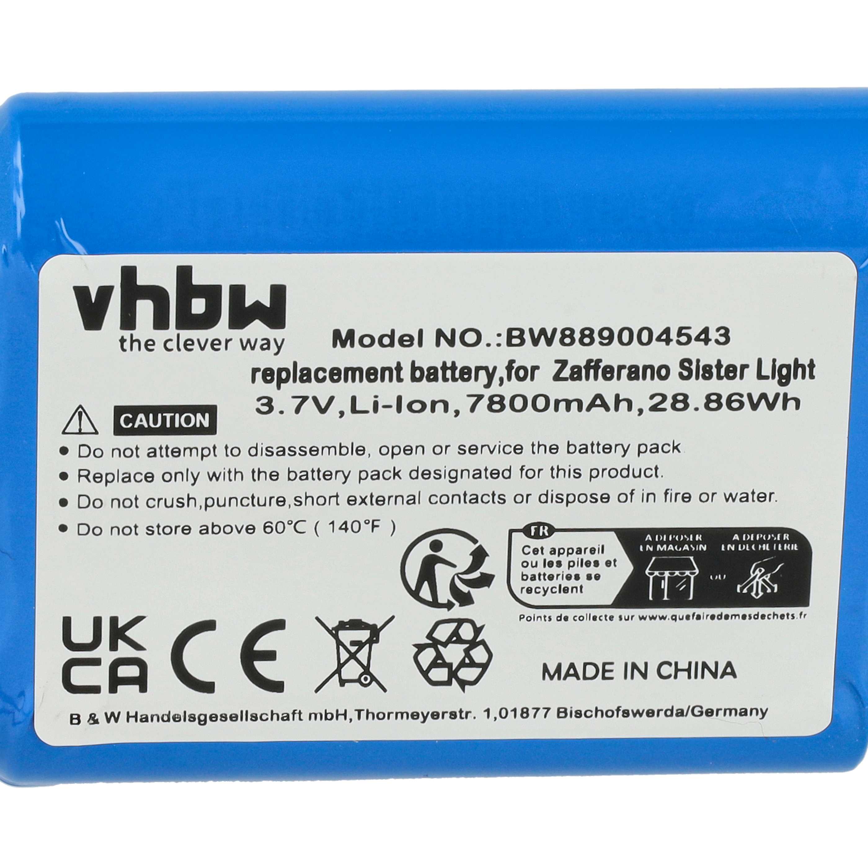 2x Batteria sostituisce Zafferano BAT04705506701900, 8056300198024 per - 7800mAh 3,7V Li-Ion