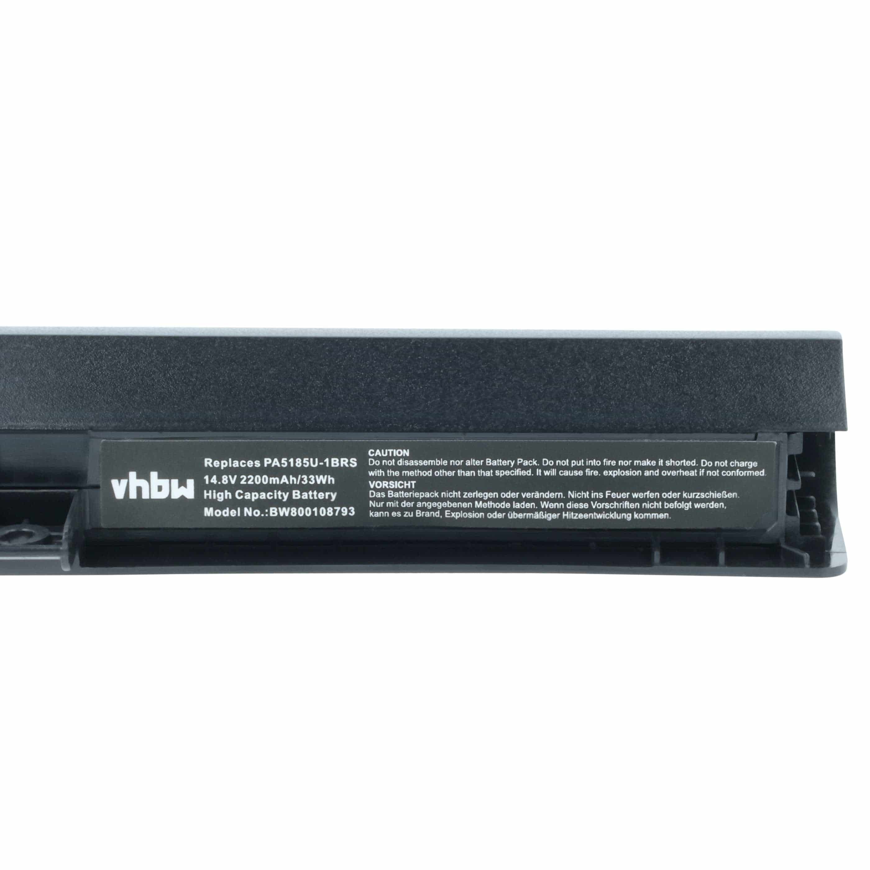 Akumulator do laptopa zamiennik Toshiba PA5184U-1BRS, PA5185U-1BRS - 2200 mAh 14,8 V Li-Ion, czarny