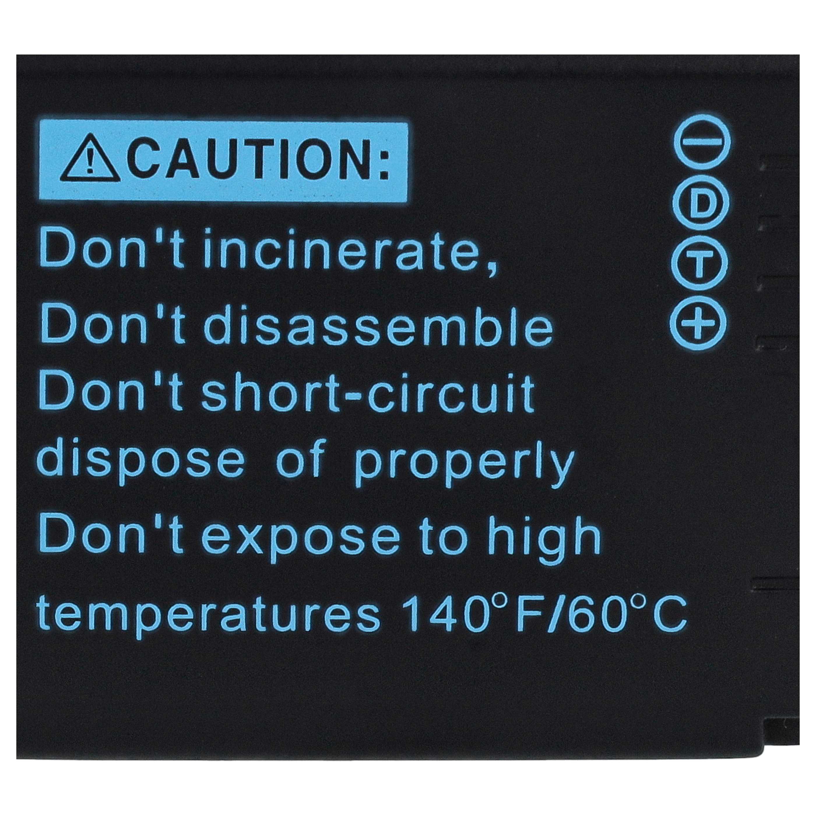 Battery replaces Panasonic CGA-S009E, CGA-S106C, CGA-S/106B, CGA-S/106C, CGA-S009 - 1000mAh, 3.7V, Li-Ion