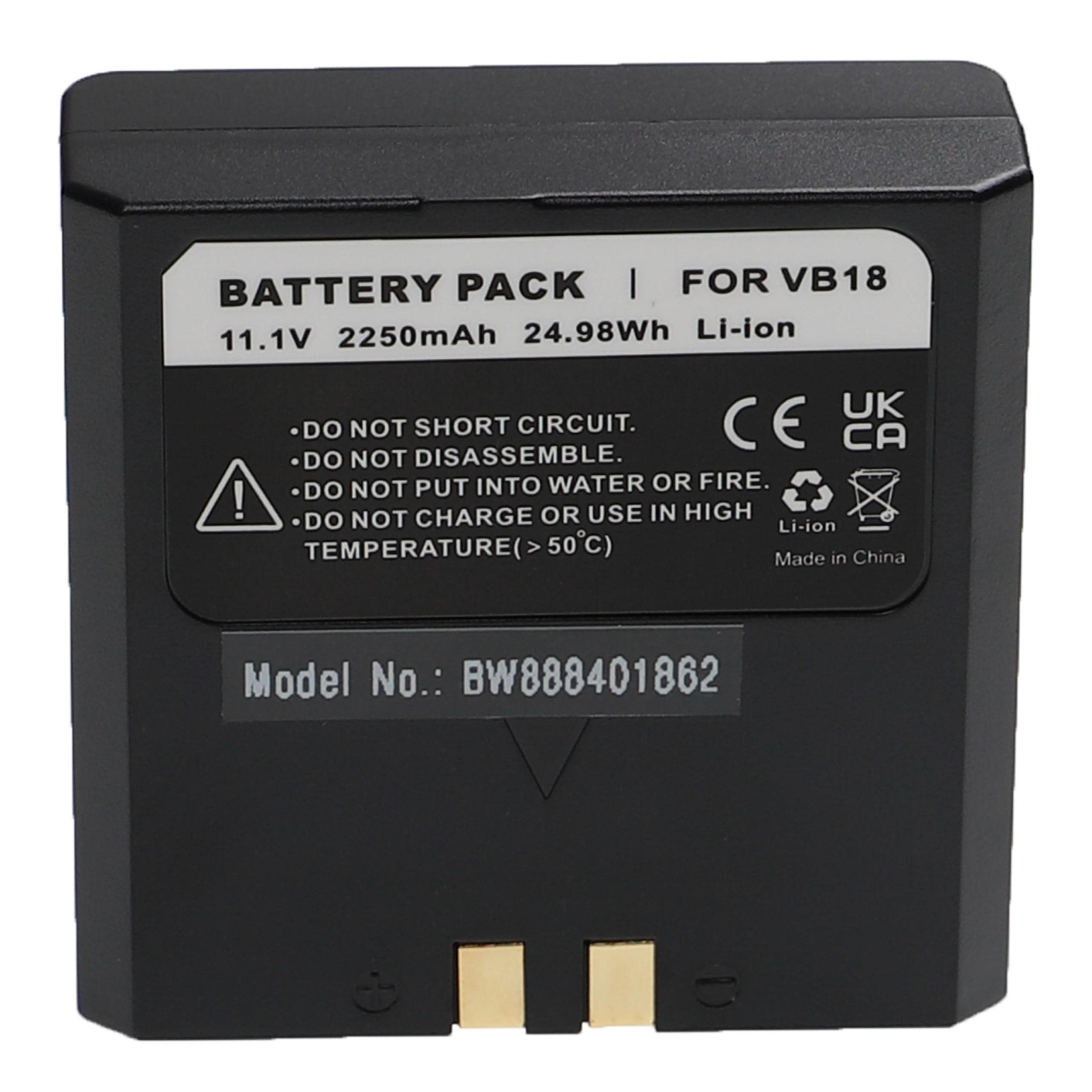 Batterie remplace Flashpoint FPLFSMZLRB pour flash photo - 2250mAh 11,1V Li-ion