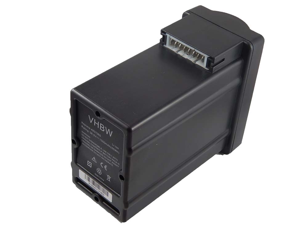 Batería reemplaza Wolf Garten Li-Ion Power-Pack 1, 4939090 para herramienta - 1500 mAh, 36 V, Li-Ion