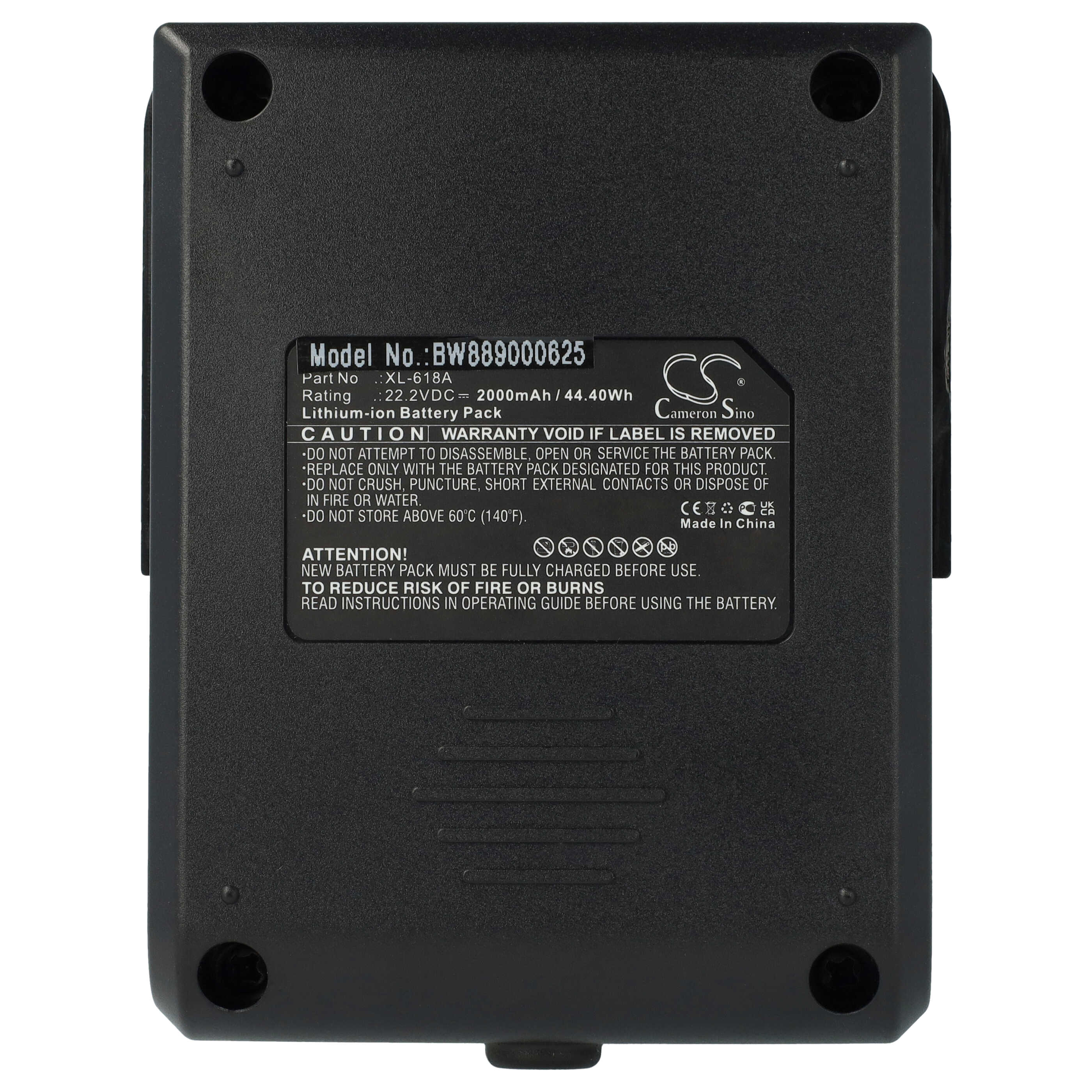 Battery Replacement for Moosoo XL-618A for - 2000mAh, 22.2V, Li-Ion