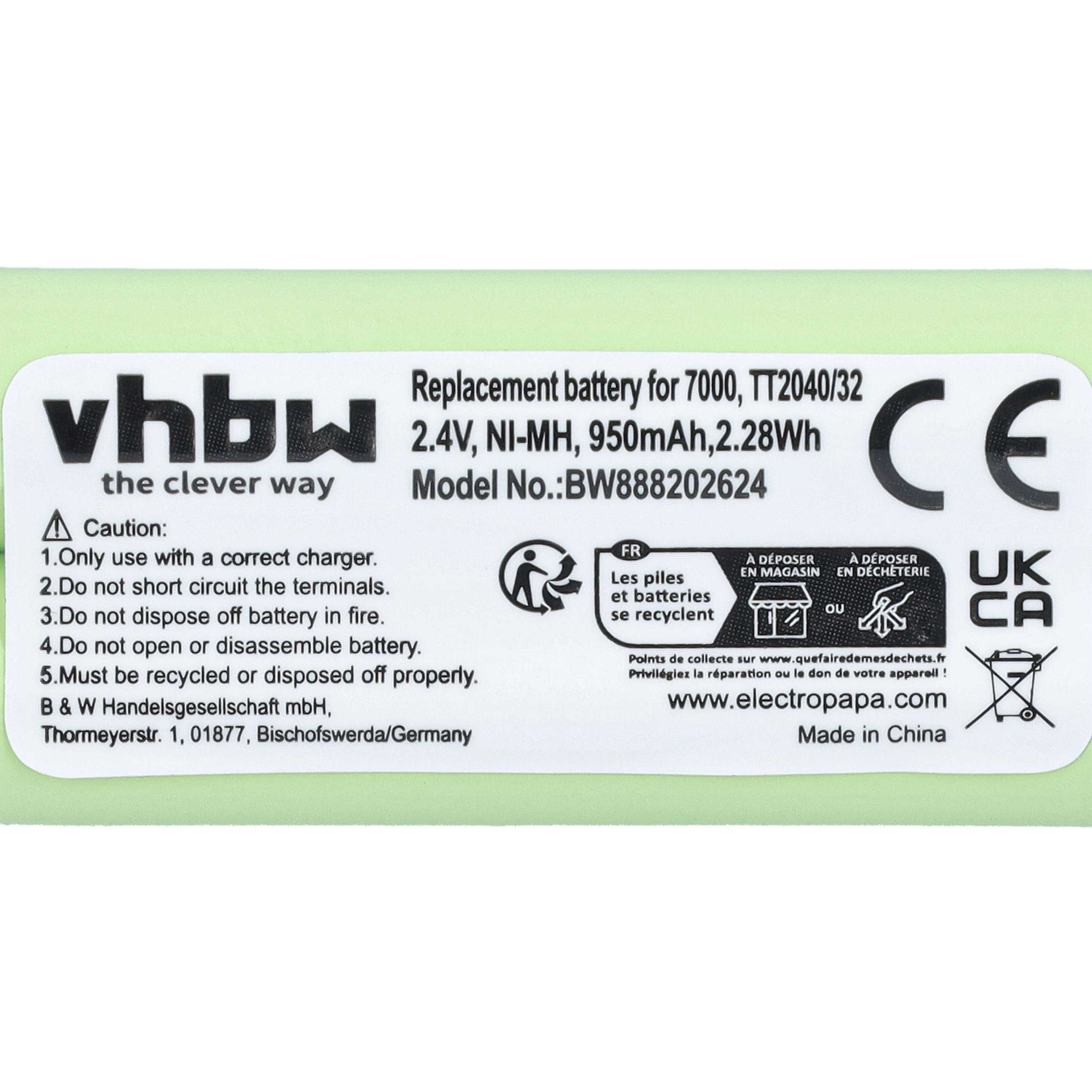 Akumulator do maszynki do strzyżenia Philips Bodygroom 5000, 7000 - 950 mAh 2,4 V NiMH