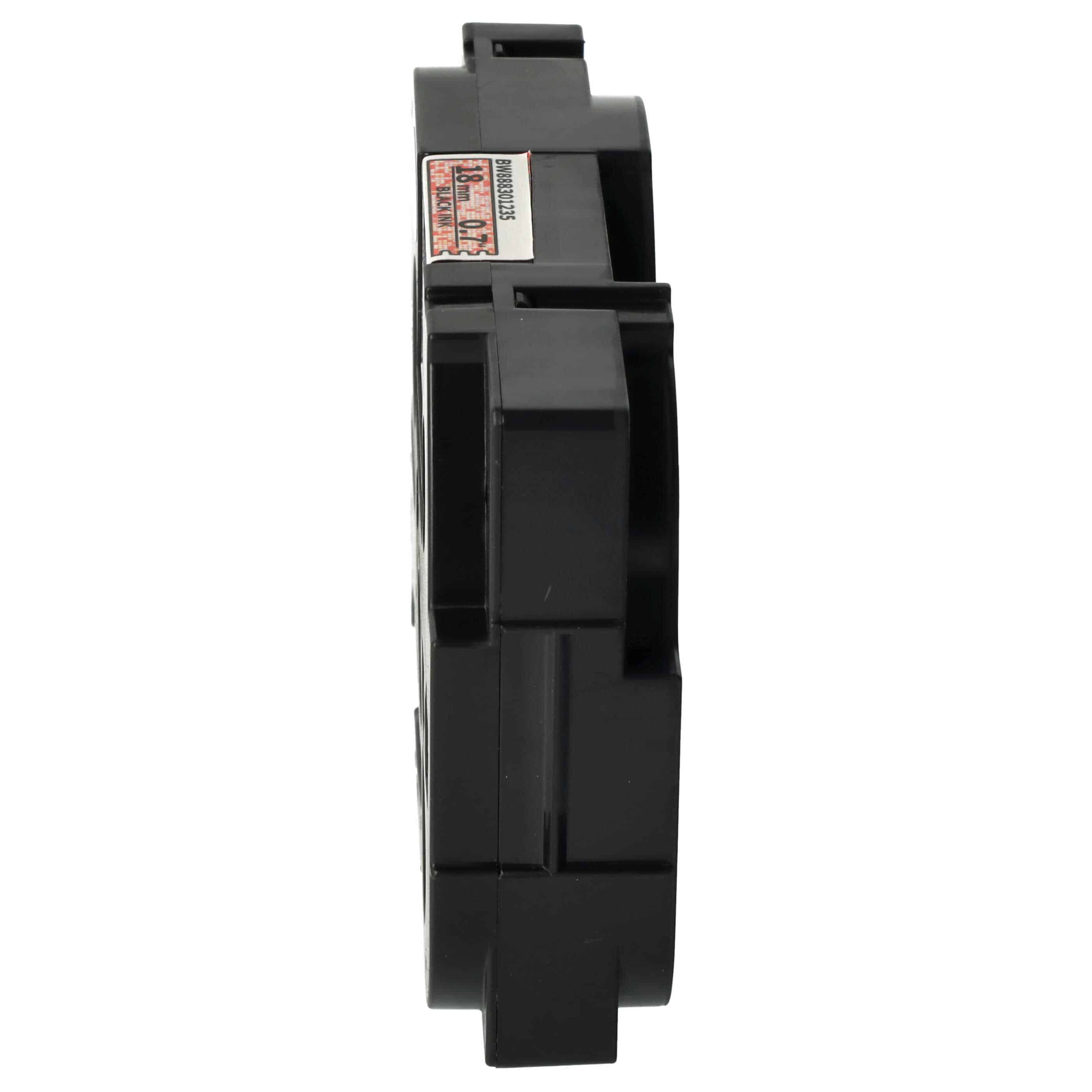 Cassetta nastro sostituisce Brother TZE-441L1 per etichettatrice Brother 18mm nero su rosso (glitter)