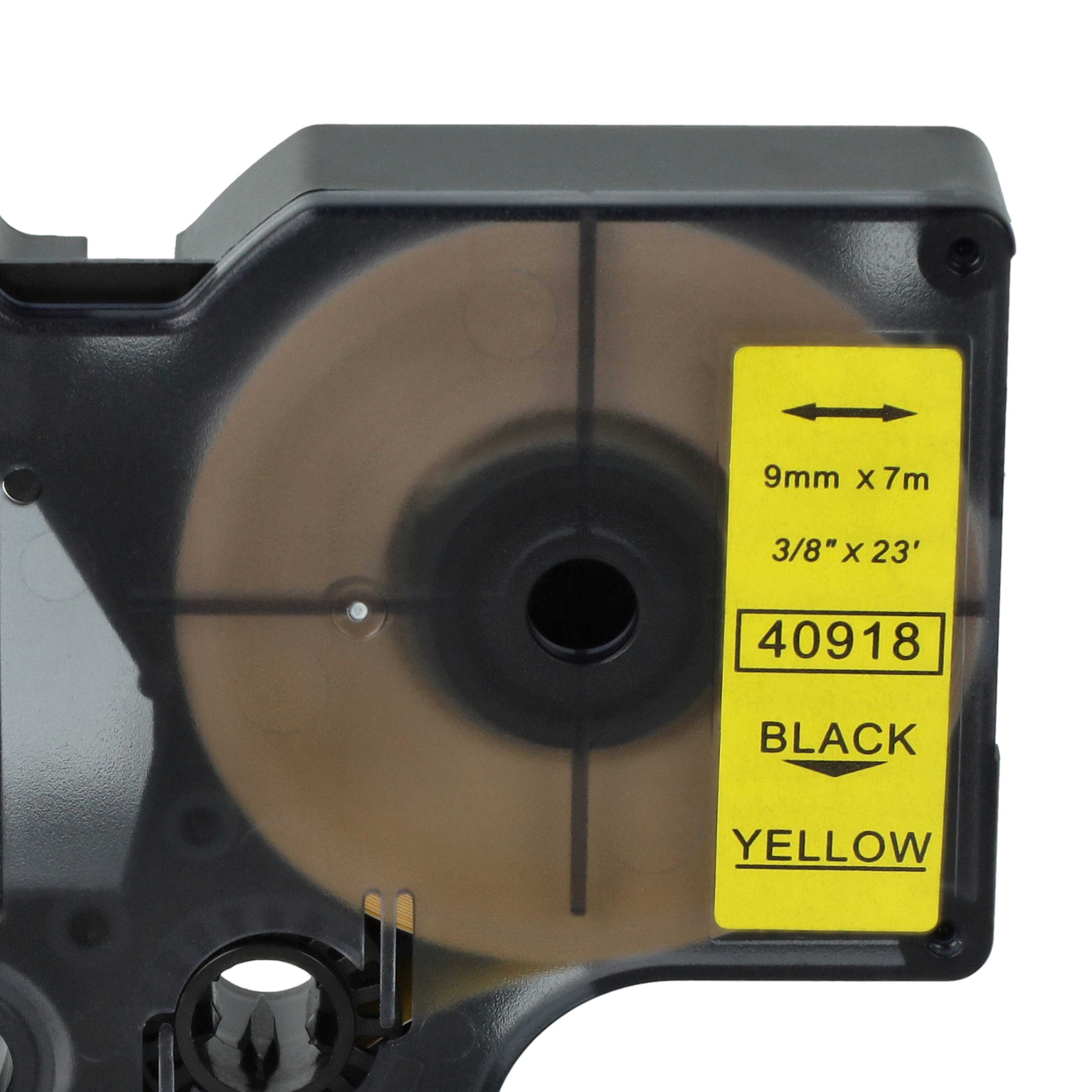 Cassetta nastro sostituisce Dymo D1, 40918 per etichettatrice 9mm nero - giallo