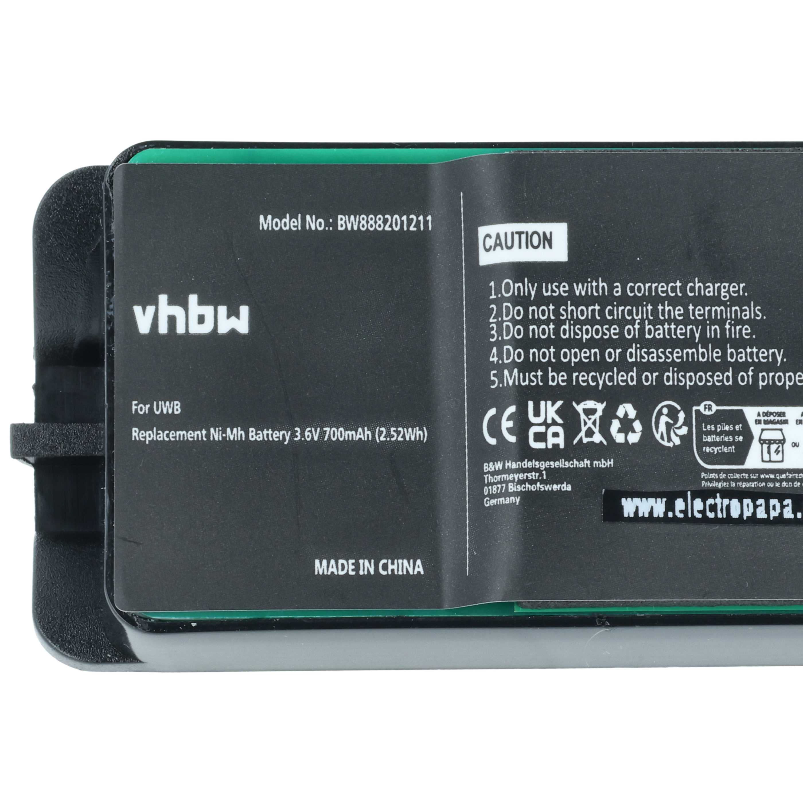 Radio Battery replaces JAY UWB - 700 mAh 3.6 V NiMH