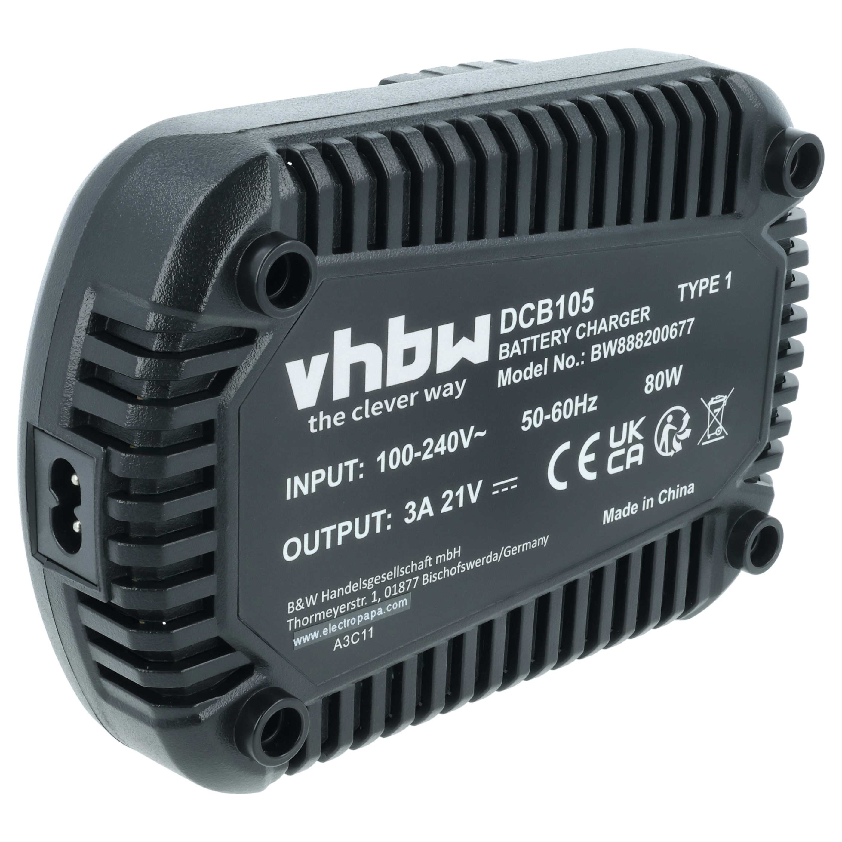 Charger replaces Dewalt DCB102, DCB120, DCB105, DCB112 for Dewalt Power Tool Batteries - Li-Ion, 3.0A