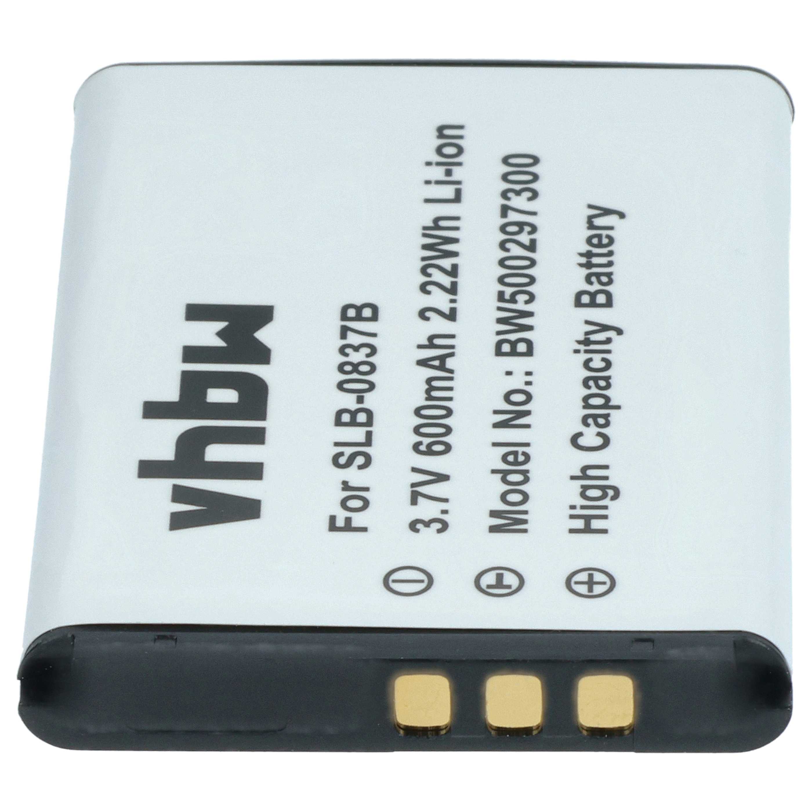 3x Battery replaces Samsung SLB-0837b - 500mAh, 3.7V, Li-Ion
