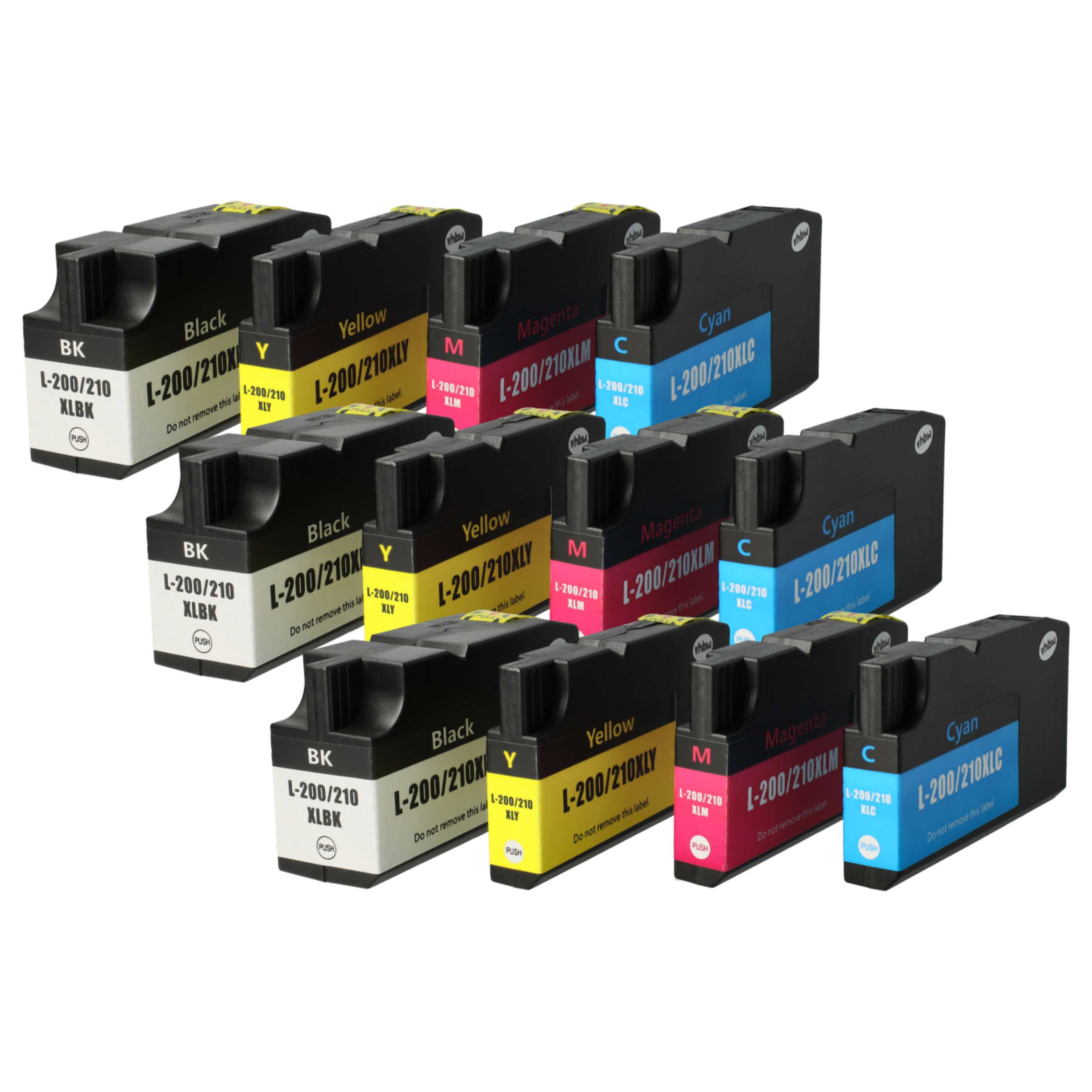 Set de 12x cartuchos de tinta reemplaza Lexmark 14L0174E, 14L0175E para impresora - B/C/M/Y 555 ml + chip
