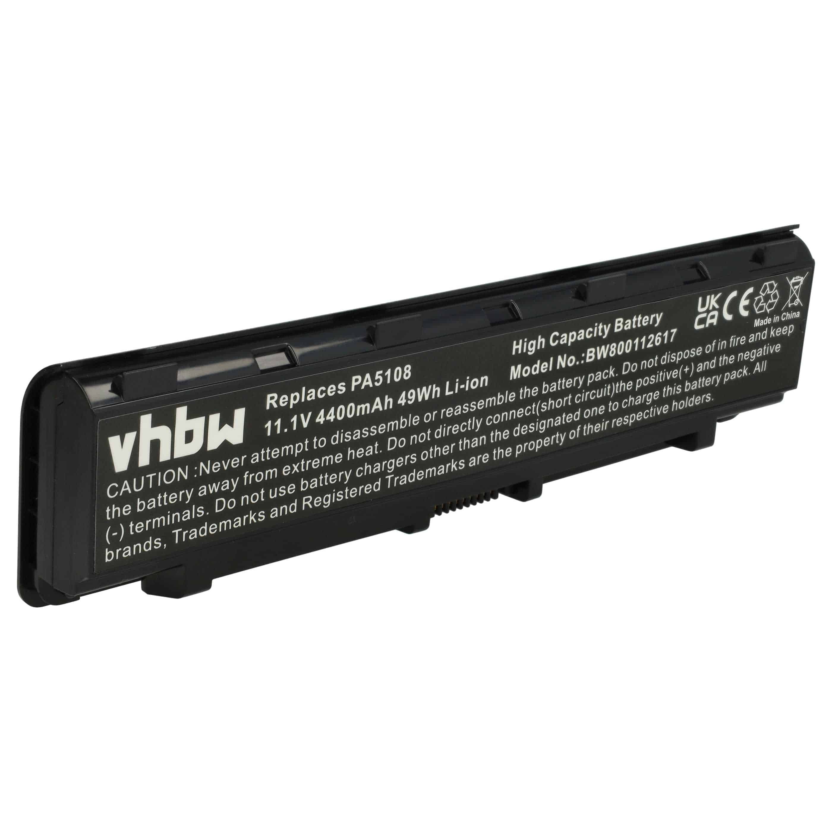 Akumulator do laptopa zamiennik Toshiba PA5109, PA5108, PA5108U-1BRS - 4400 mAh 10,8 V Li-Ion, czarny