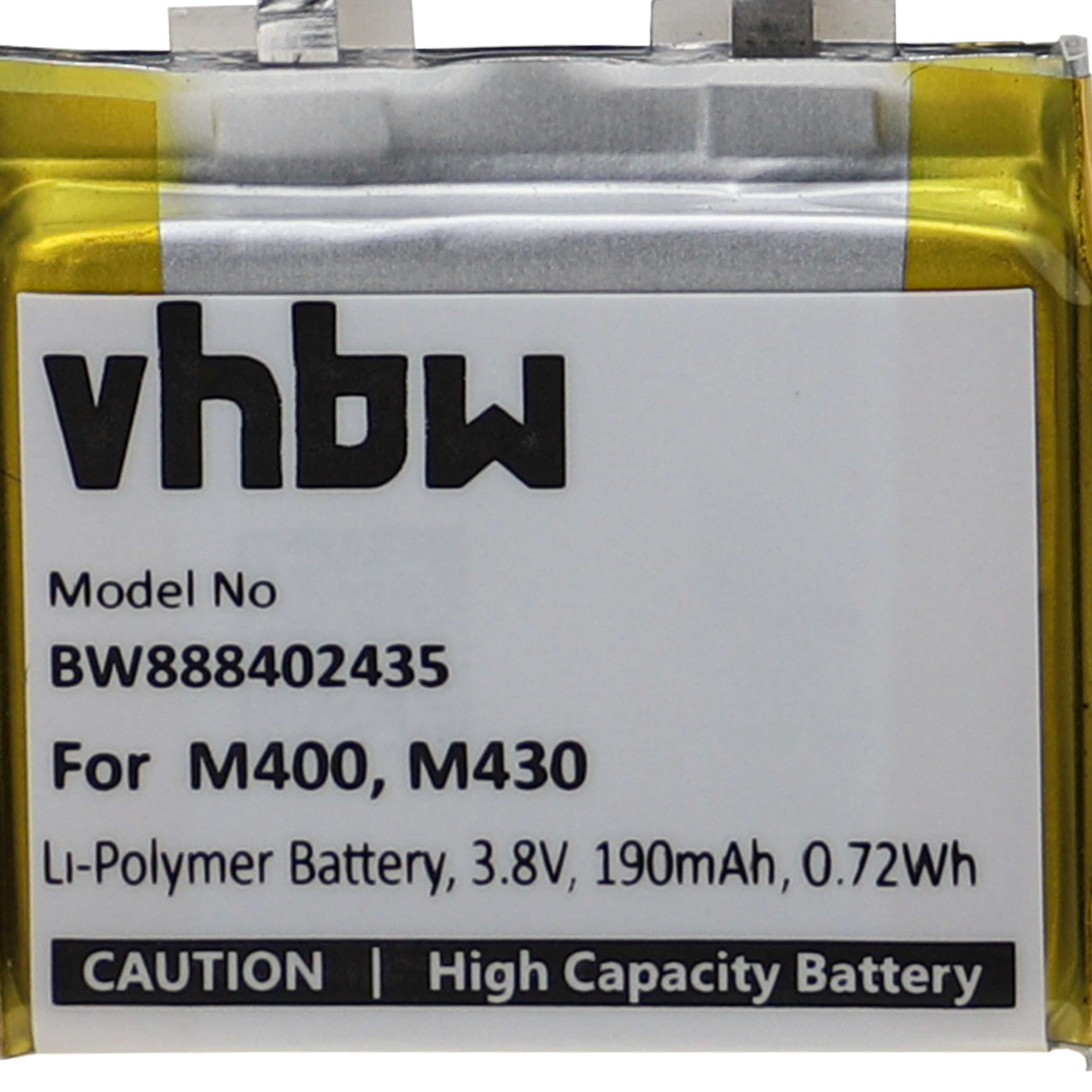 Batería para smartwatch Polar M400, M430 - 190 mAh 3,8 V Li-poli