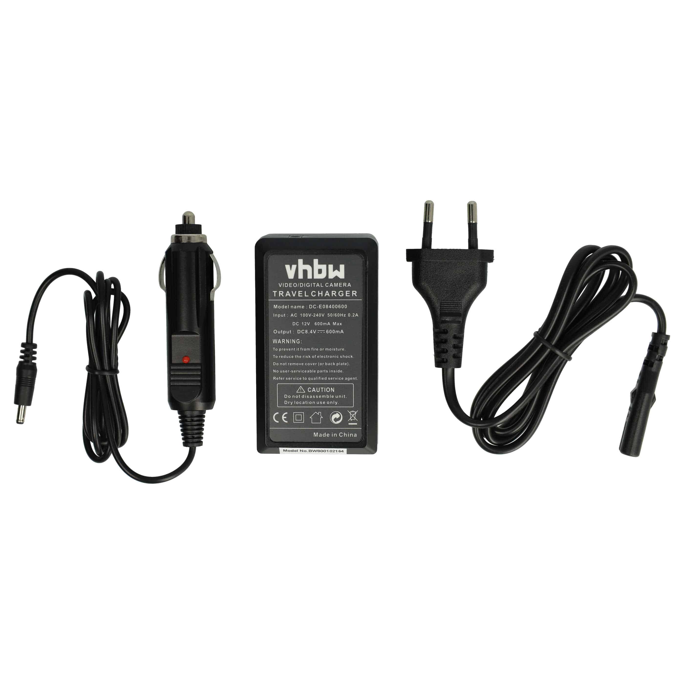 Battery Charger suitable for V-Lux DMC-FZ100 Camera etc. - 0.6 A, 8.4 V