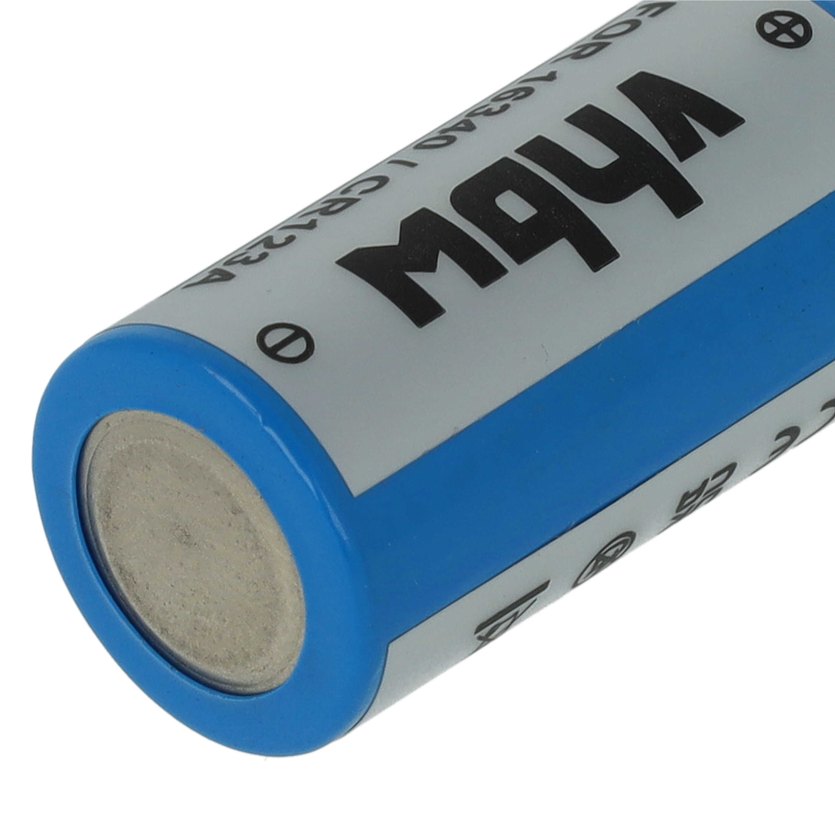 Batteries (3x pièces) remplace 16340, CR123R, CR17335, CR17345, CR123A - 700mAh 3,6V Li-ion, 1x cellules