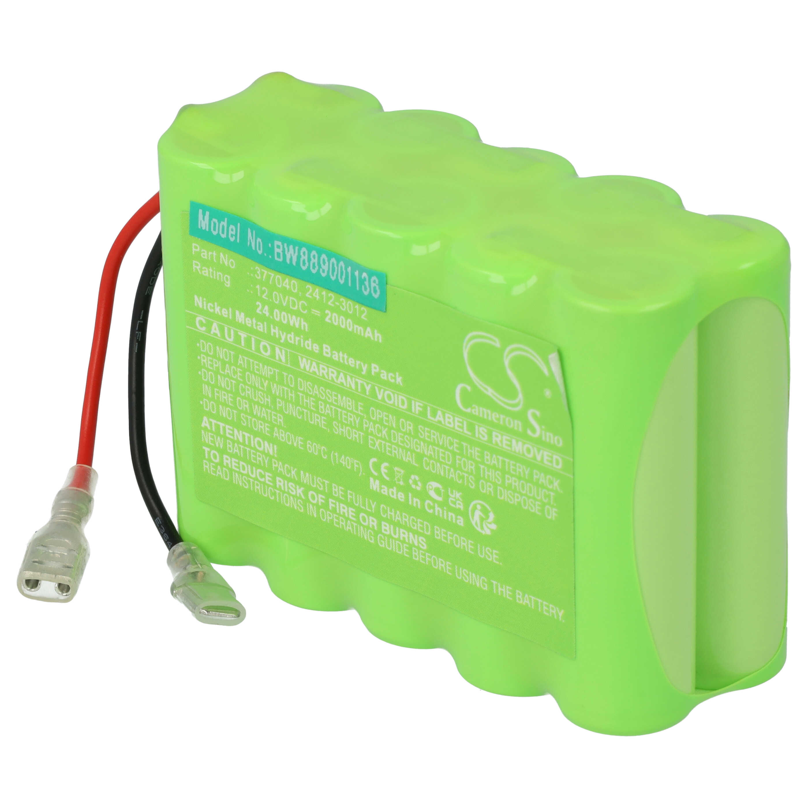 Batería reemplaza Roto 2412-3012, 377040 para persiana claraboya (2000 mAh, 12 V, NiMH)