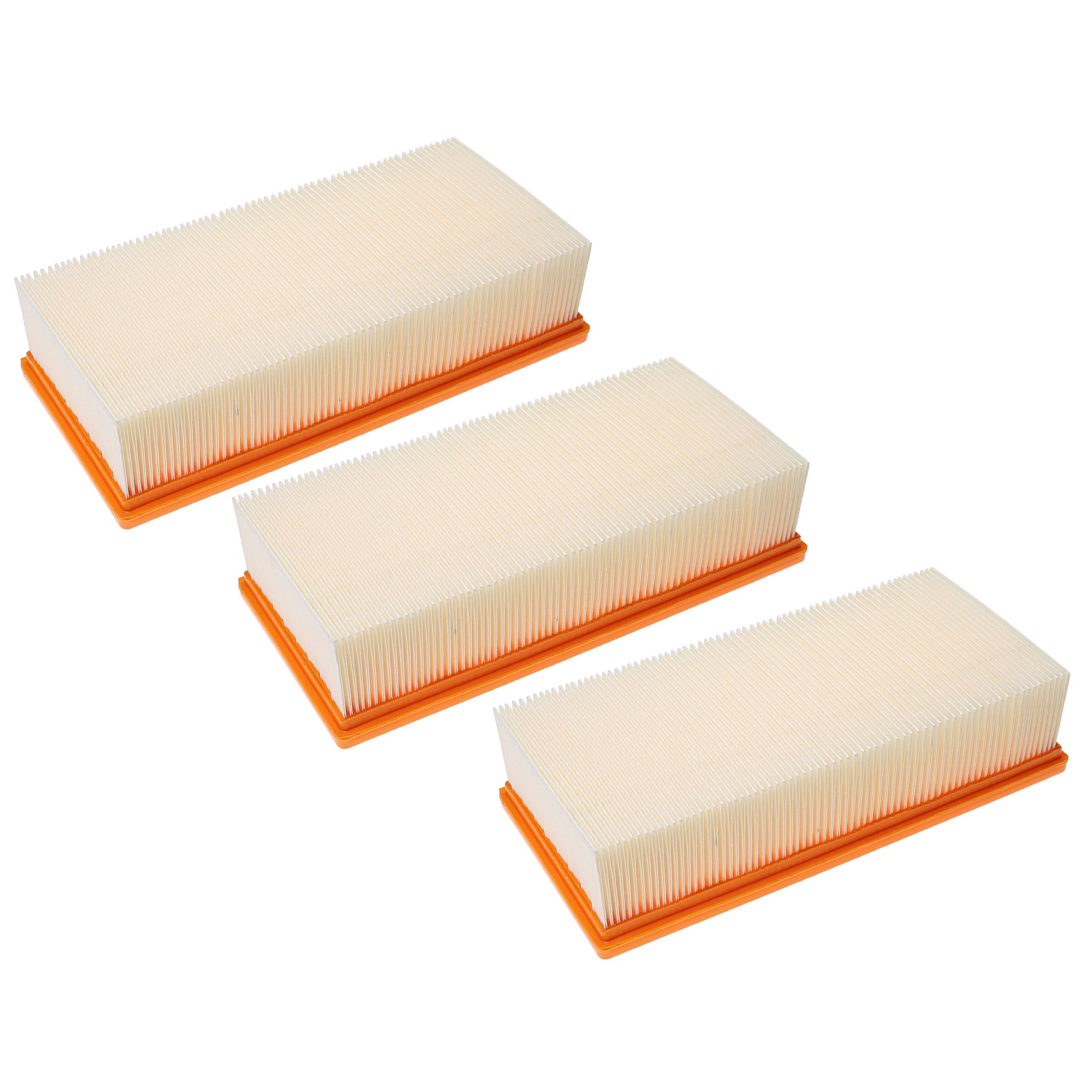 3x flat pleated filter replaces Kärcher 6.904-284.0 for KärcherVacuum Cleaner