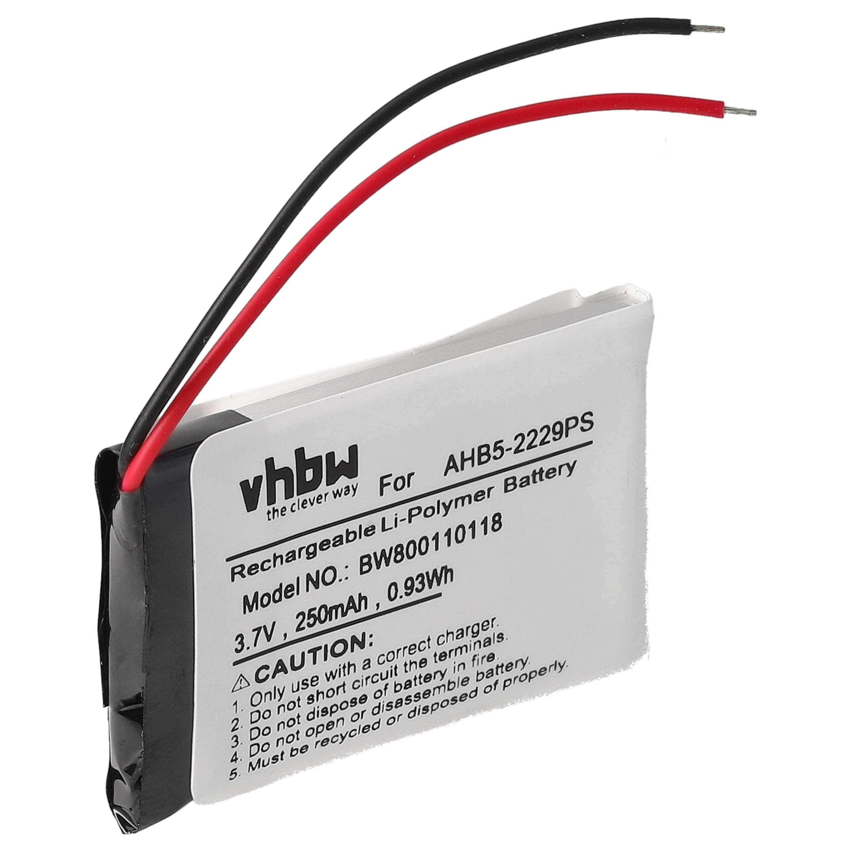 Akumulator do słuchawek bezprzewodowych zamiennik AHB5-2229PS - 250 mAh 3,7 V LiPo
