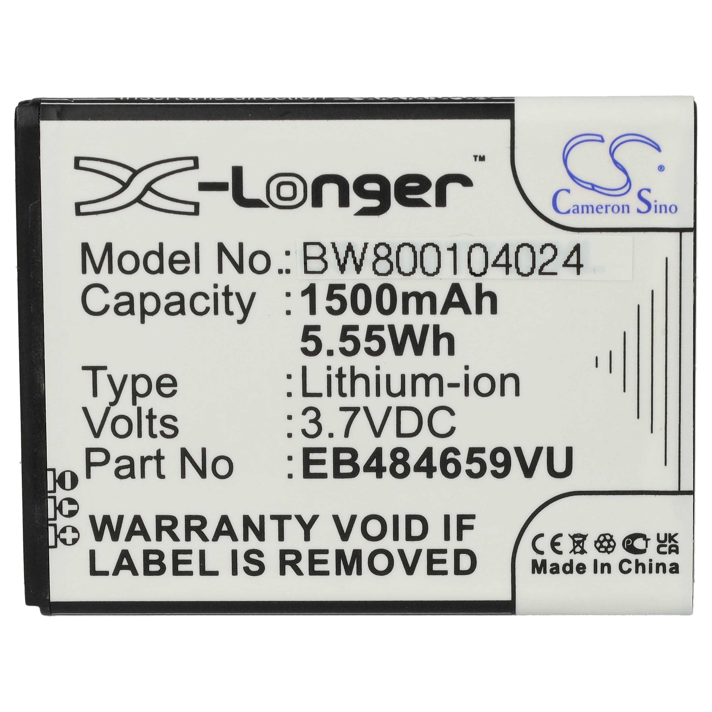 Mobile Phone Battery Replacement for Samsung EB484659VA, EB484659VABSTD, EB484659VU - 1500 mAh 3.7 V Li-Ion