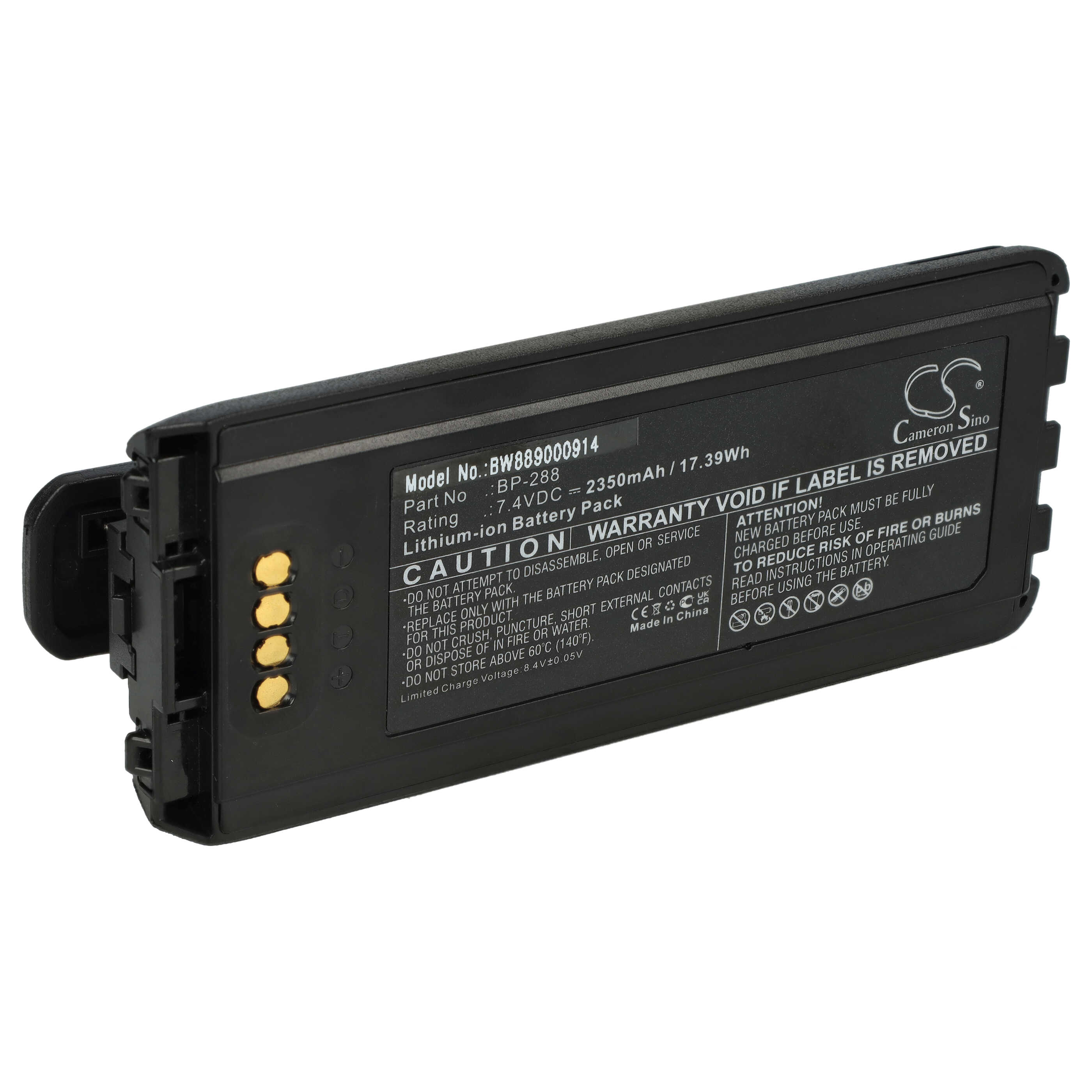Radio Battery replaces Icom BP-288 - 2350 mAh 7.4 V Li-Ion