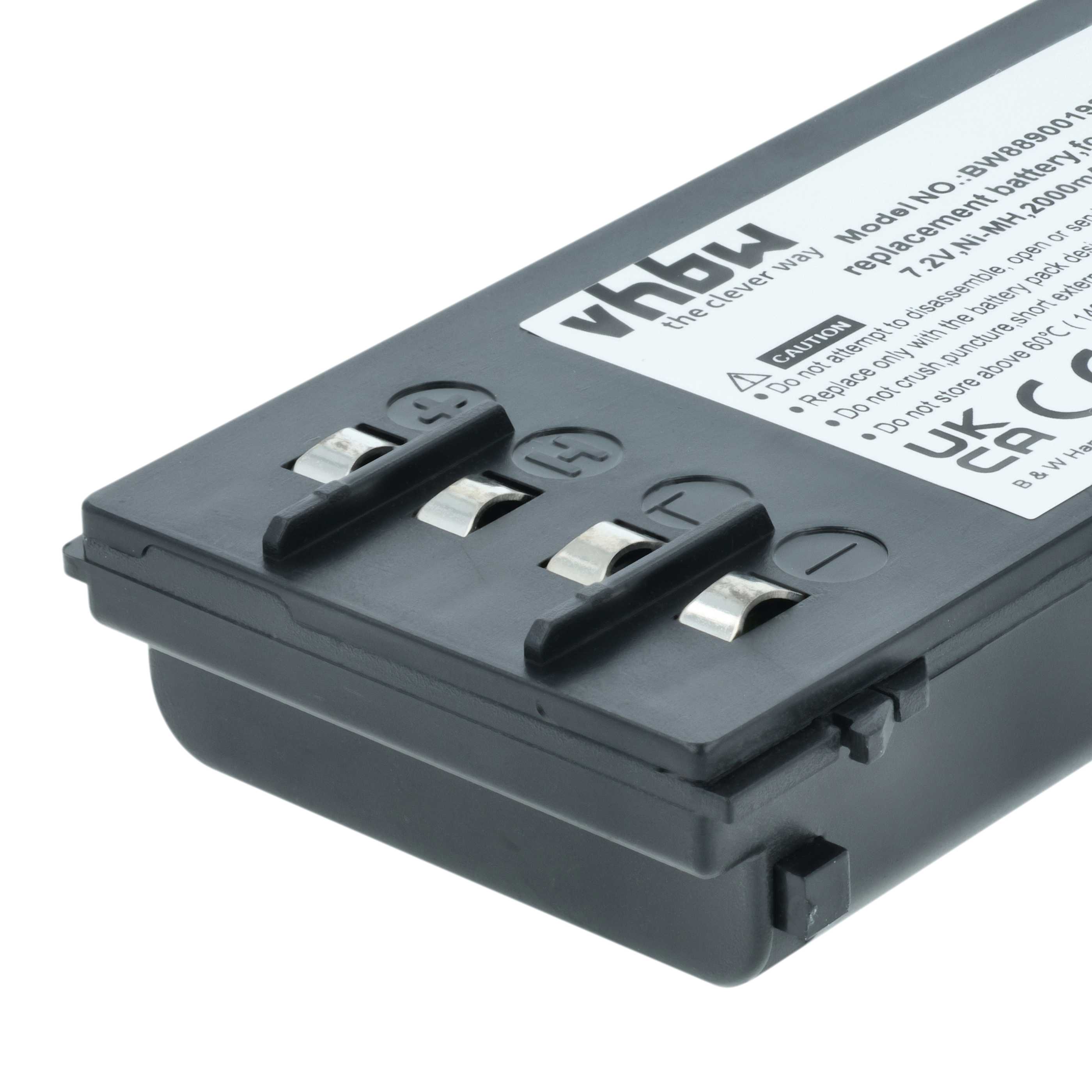 Batteria (2 pz) sostituisce Hiab 2.250.2011, 2.250.1000, 2.250.2010, 22501000 telecomando - 2000mAh 7,2V NiMH