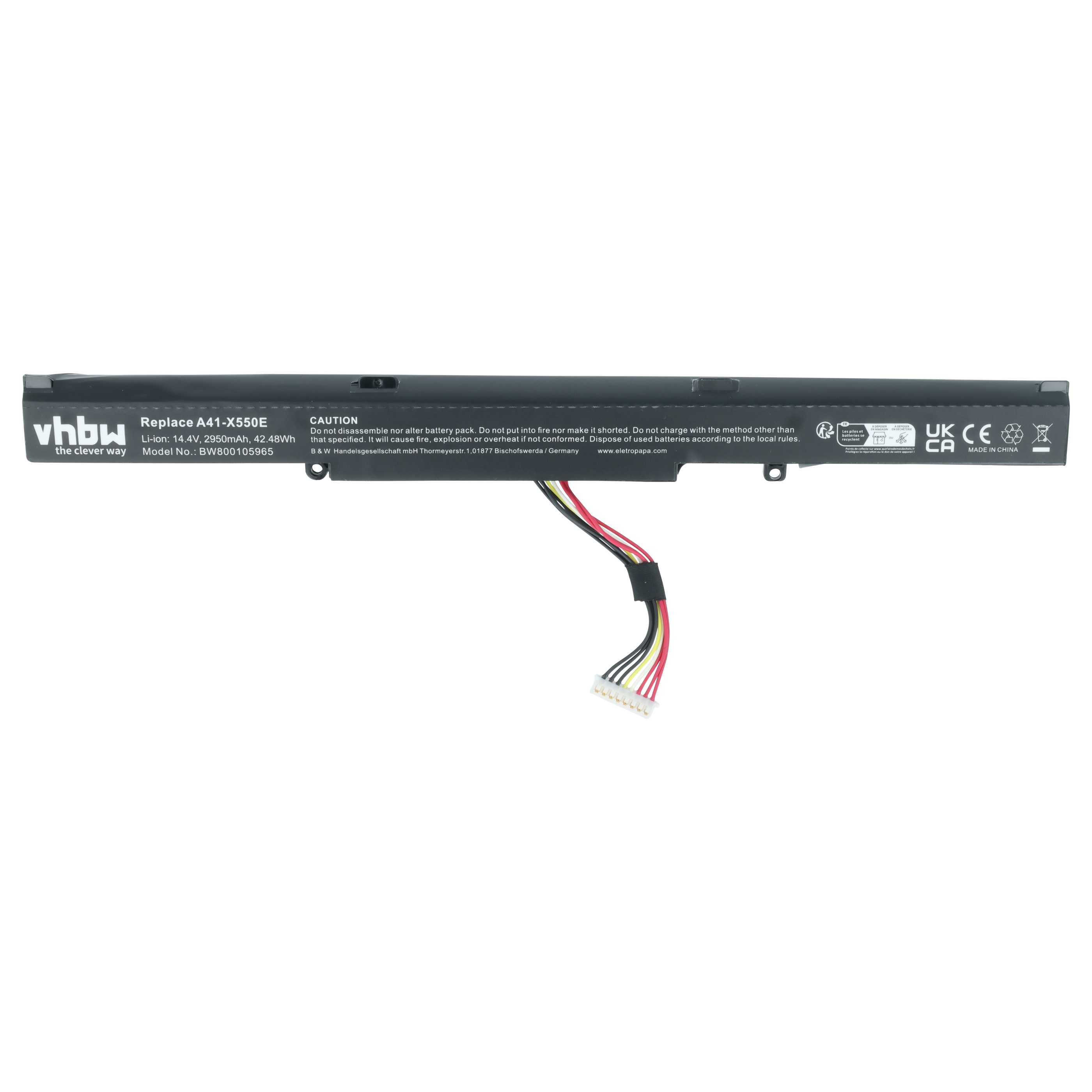 Batteria sostituisce Asus 0B110-00220000, 0B110-00220100 per notebook - 2950mAh 14,8V Li-Ion nero