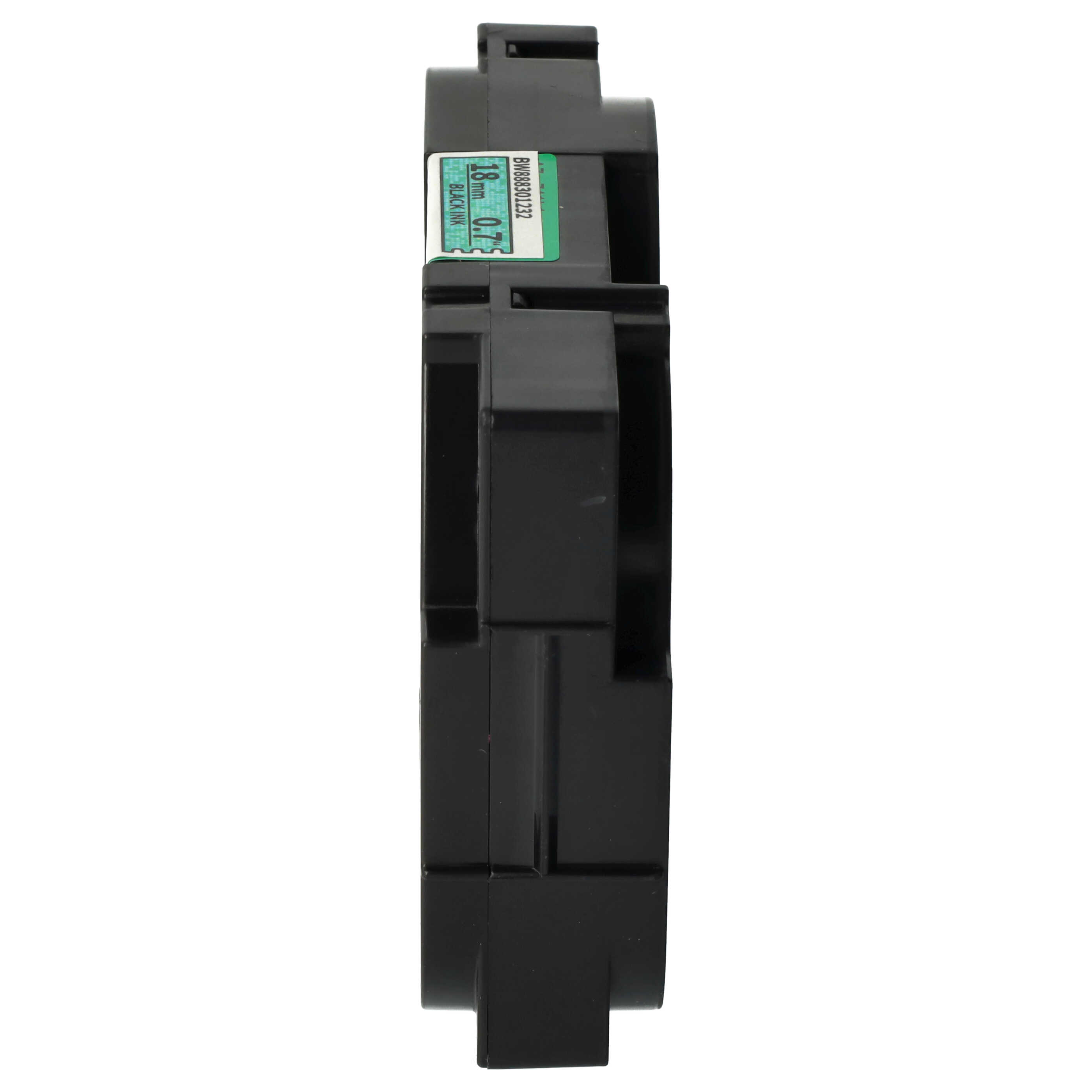 Cassette à ruban remplace Brother TZE-741L1 - 18mm lettrage Noir ruban Vert paillettes
