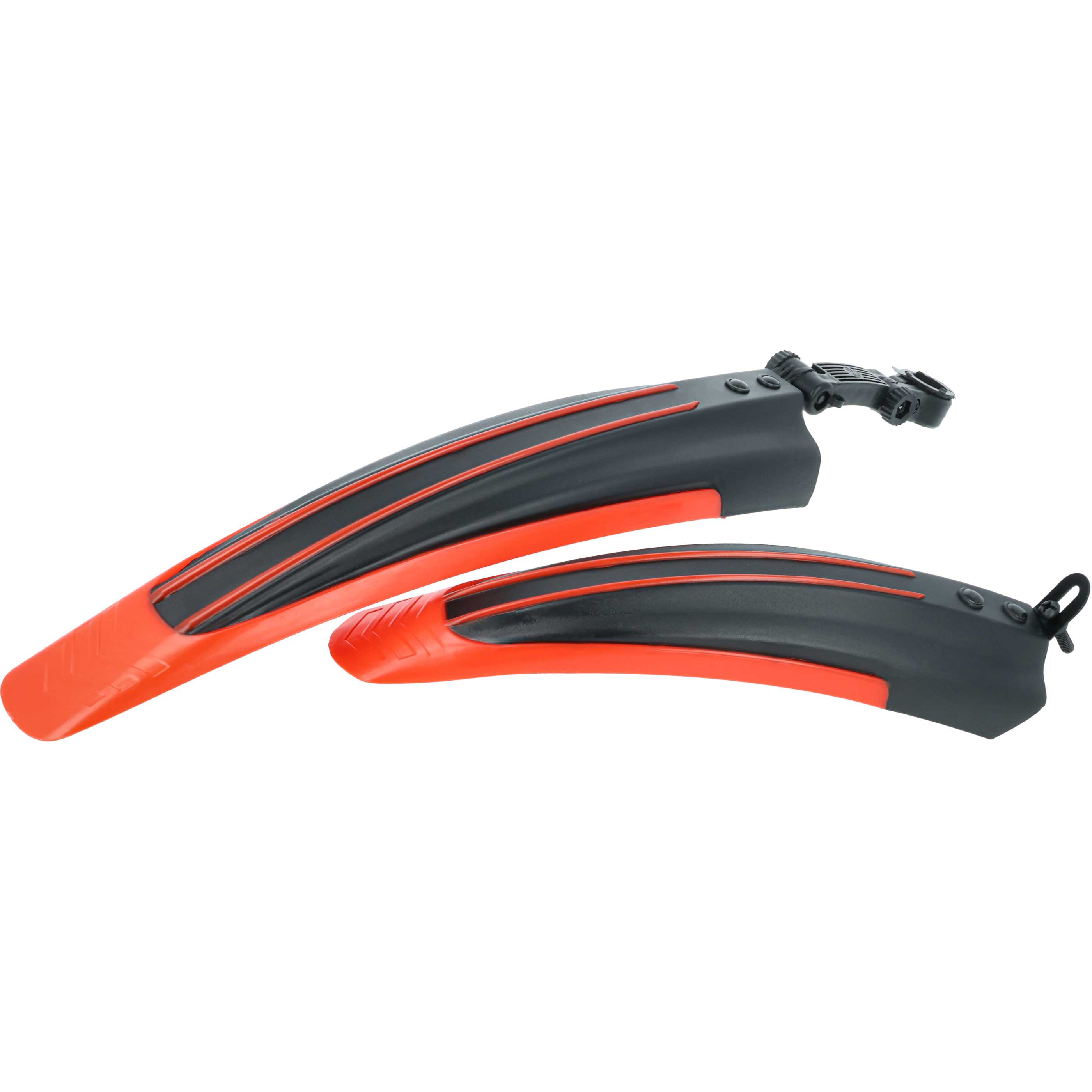 2x Mud Guard for Front Wheel, Back Wheel suitable for Mountain Bikes with 24/26" Tyres - black / red
