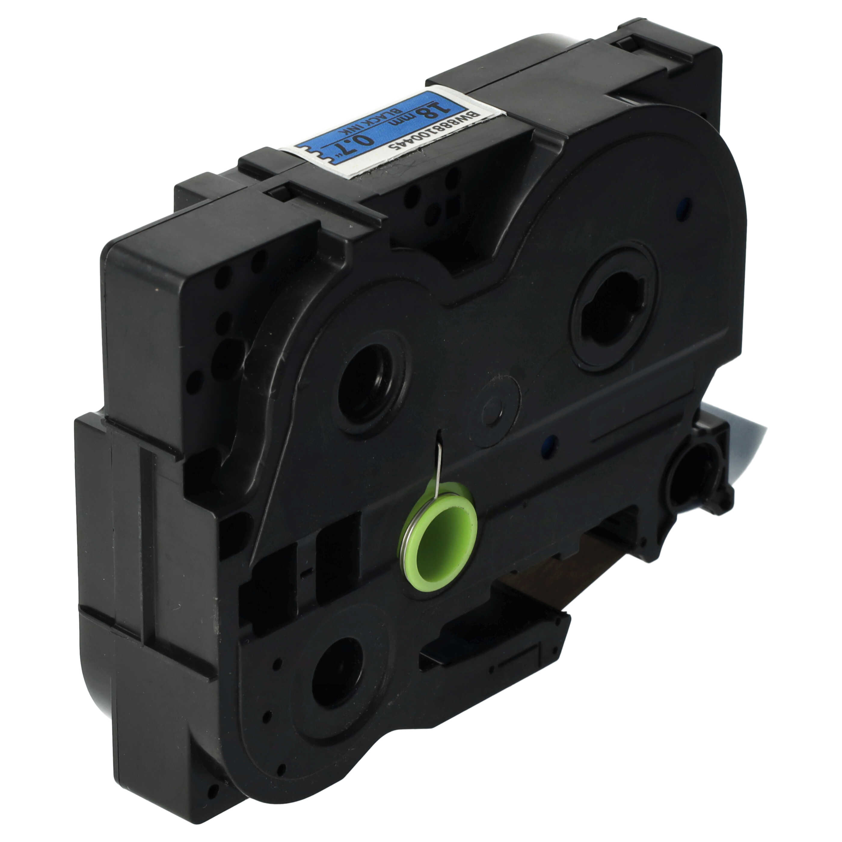 Label Tape replaces Brother TZE-S541 - 18 mm Black to Blue, Extra Stark